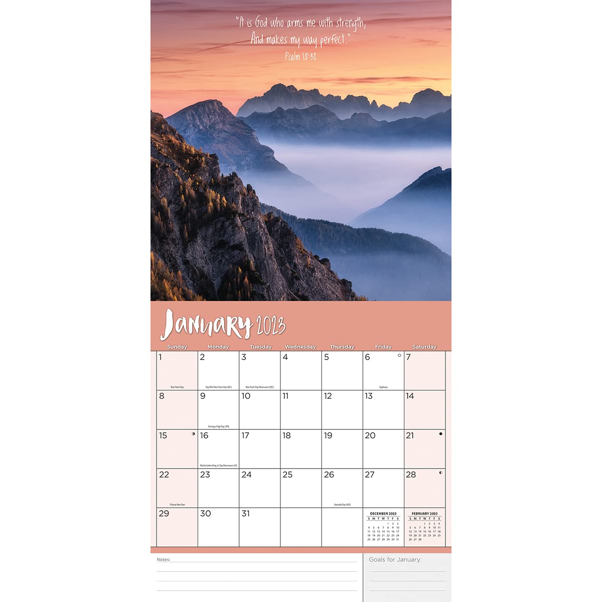 Turner Photographic Psalms 12x12 Wall Calendar 2024 - Inspirational Christian Photo Calendar for Home & Office Decor - Perfect for Gifts, Daily Planning, and Spiritual Reflection