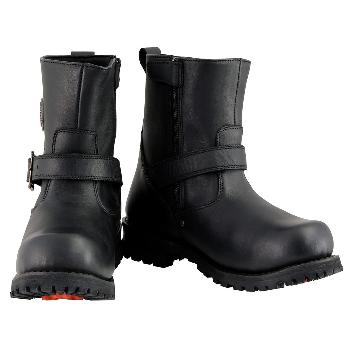 Milwaukee Leather Men's Black 6-Inch Classic Engineer Motorcycle Boots with Side Zipper - MBM9040 | Durable Riding Boots for Cruiser & Harley Davidson Motorcycles