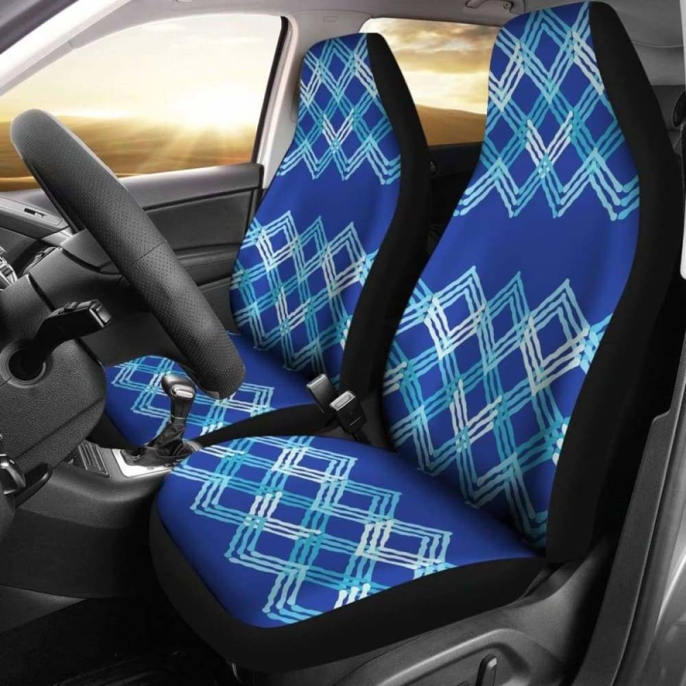 Premium Blue Teal White Car Seat Covers - Universal Fit for Cars, Trucks & SUVs - Soft Breathable Fabric - Easy Installation - Protect Your Seats from Spills & Wear (Perfect for Daily Commute, Road Trips & Family Travel)