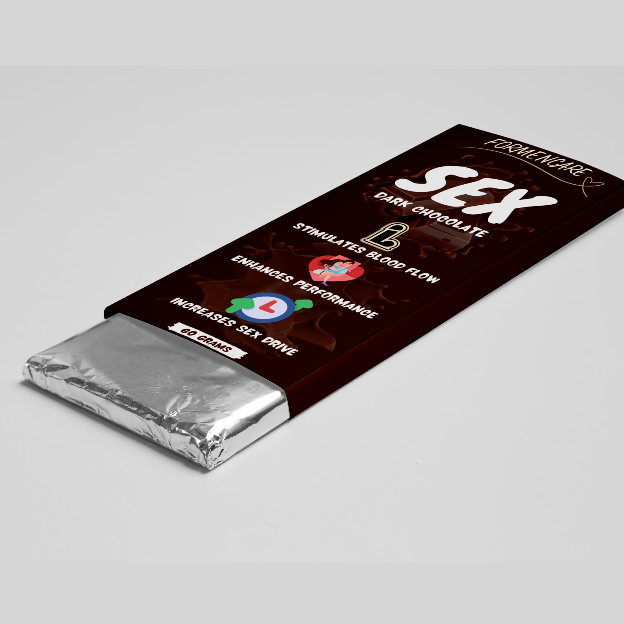 Premium Formencare Dark Chocolate Bar 60g - Rich & Luxurious Mood-Boosting Chocolate for Men & Women - Vegetarian, Gluten-Free, Antioxidant-Rich Treat - Perfect for Gifts, Relaxation & Energy Boost