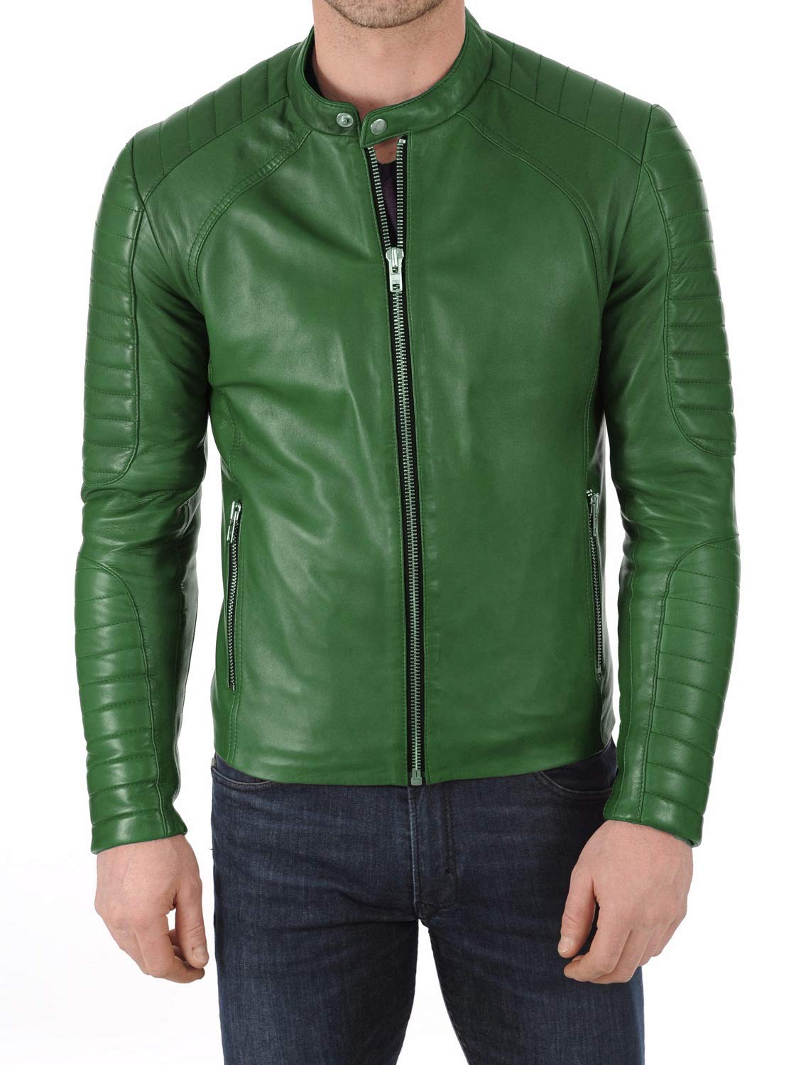 Benjer Skins Genuine Lambskin Leather Jacket for Men - Premium Motorcycle Biker Jacket with Classic Style (Model 481) | Perfect for Riding, Casual Wear & Outdoor Adventures