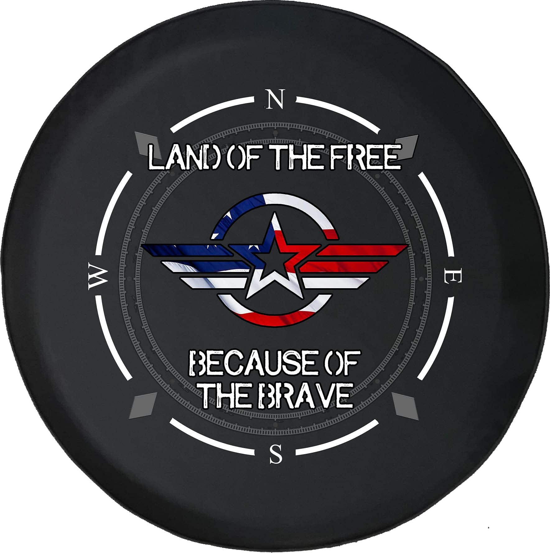 American Flag Spare Tire Cover - USA Military Star Design, Fits SUV, Trailer, RV & Most Vehicles - Durable & Weatherproof for Off-Road Adventures & Camping Trips