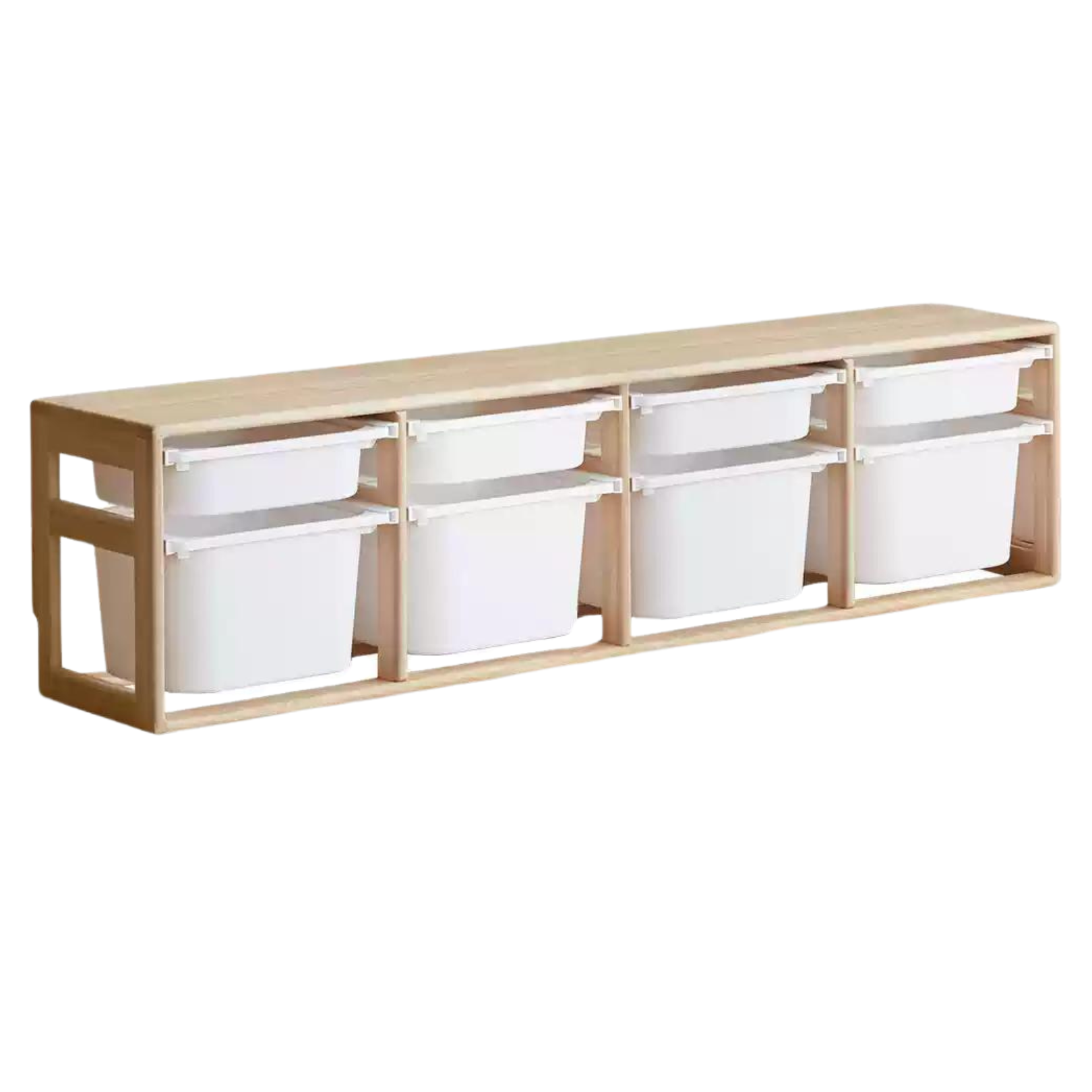 **Solid Wood Montessori Toy Storage Shelf for Kids - Organize Playroom, Nursery & Bedroom Toys - Eco-Friendly Poplar Wood Children's Bookshelf**