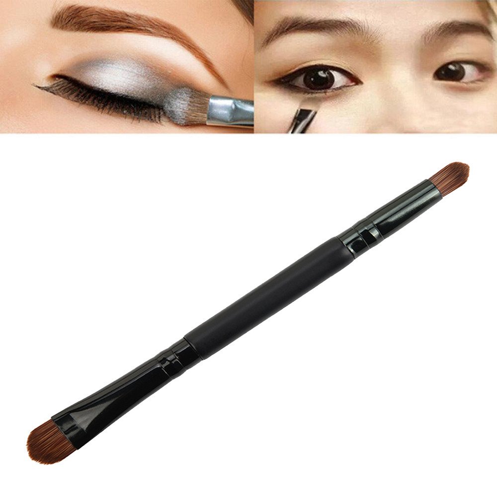Pro Makeup Brush Kit - Short Handle for Eyeshadow & Contouring (Black) - Perfect for Travel & Daily Use