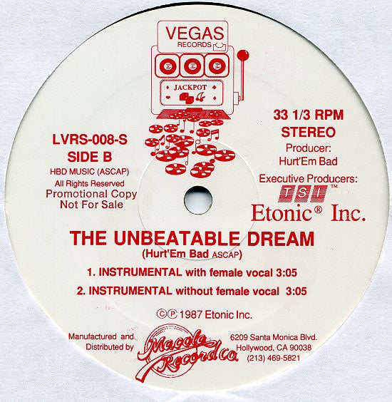 Akeem The Dream & Hurt 'Em Bad - The Unbeatable Dream (12 Inch Promo Vinyl, NM or M Condition) - Perfect for DJs, Collectors & 80s Hip-Hop Fans