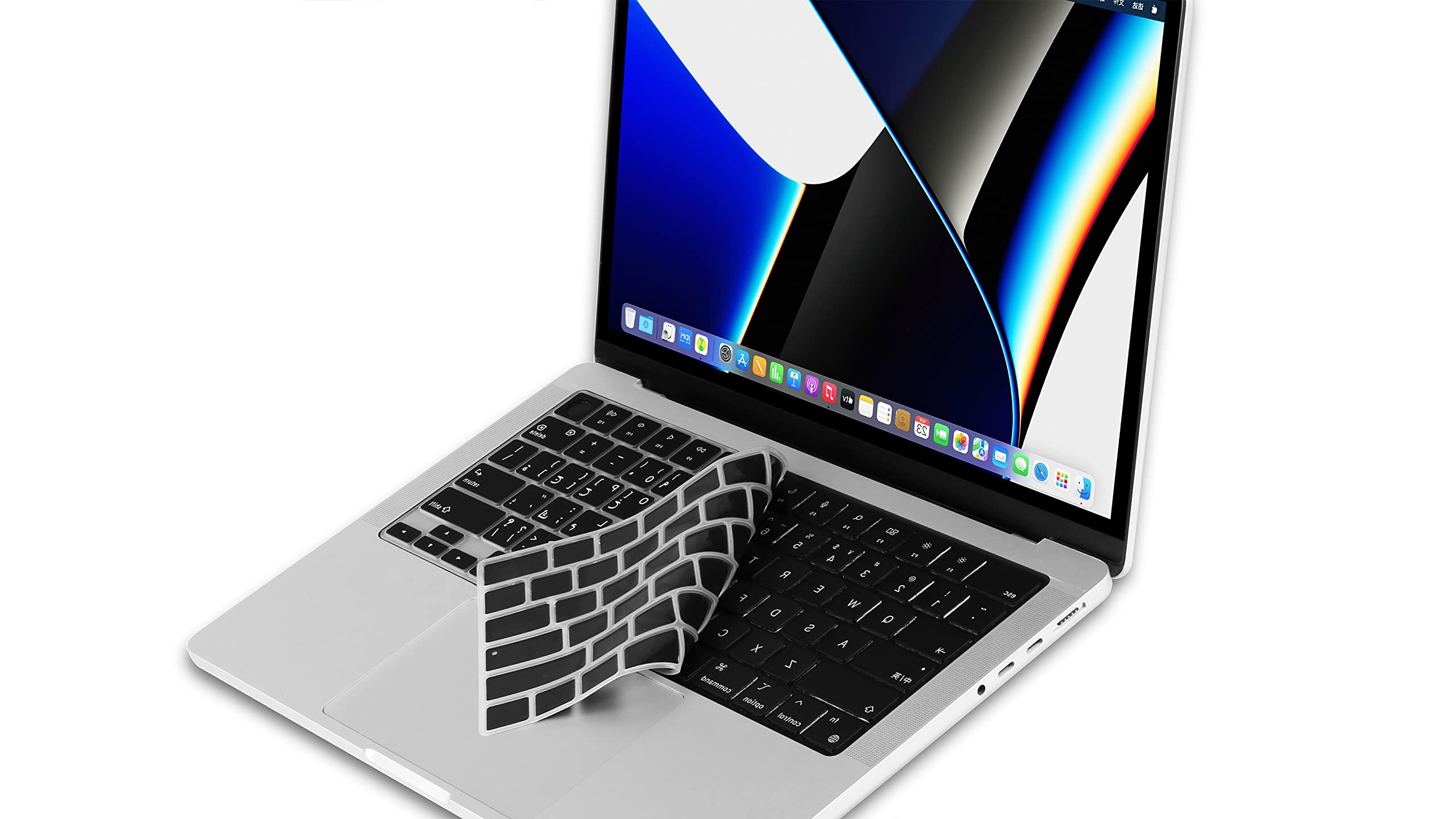 Premium Arabic Black Silicone Keyboard Cover for MacBook Pro 14.2