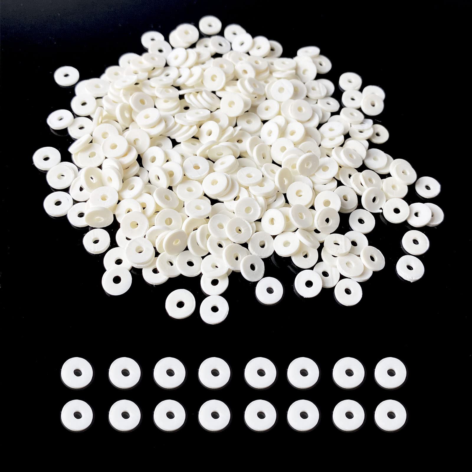 3000pcs 6mm White Heishi Beads - Polymer Clay Spacer Beads for Jewelry Making, DIY Bracelets, Necklaces & Earrings - Perfect for Handmade Crafts, Boho Accessories & Gift Making