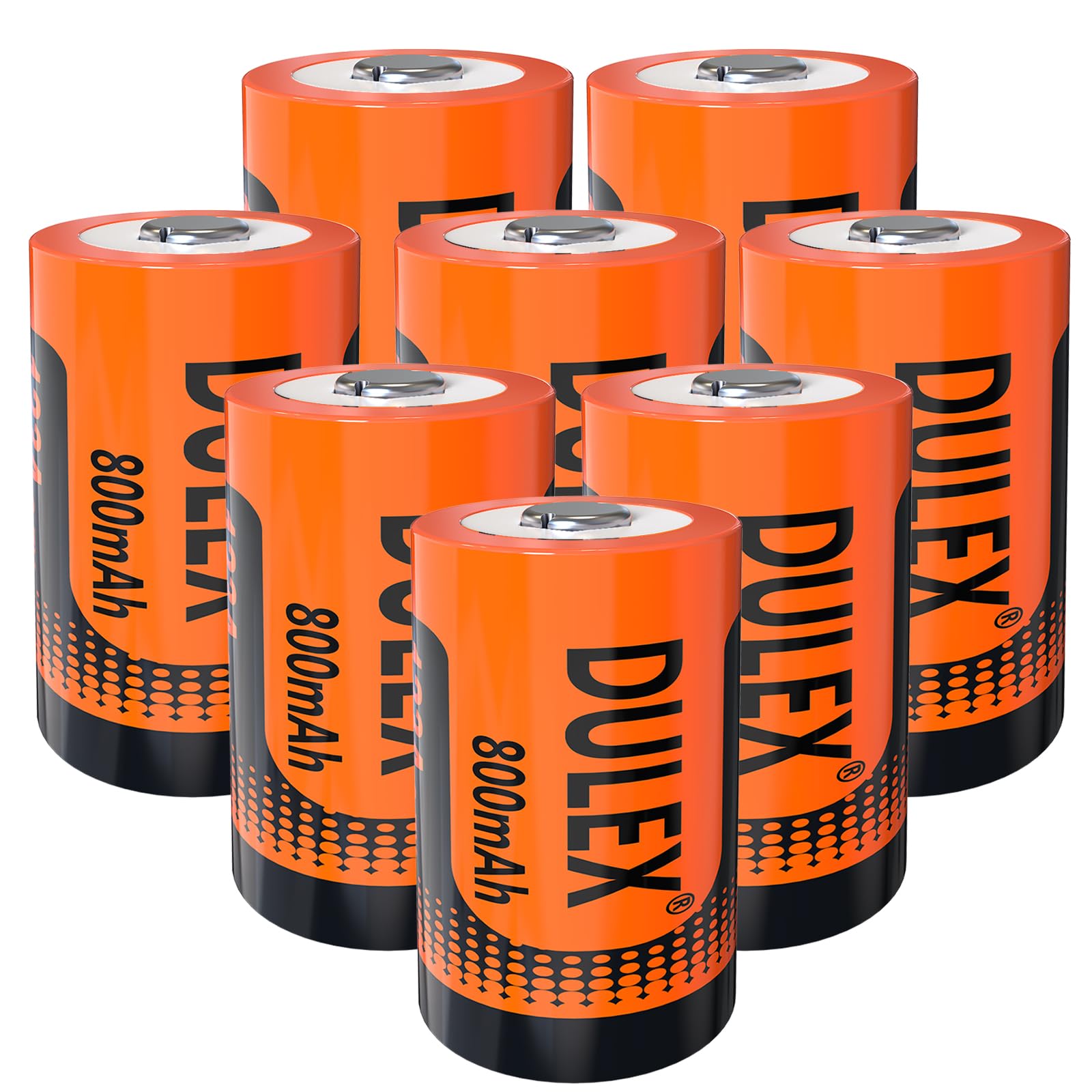 DULEX 8-Pack 123A Rechargeable Lithium Batteries with Charger - Compatible with Arlo VMS3130 VMC3030 3200 3330 3430 3530 Security Cameras - Long Lasting Power for Home Security Systems, Flashlights & Emergency Devices
