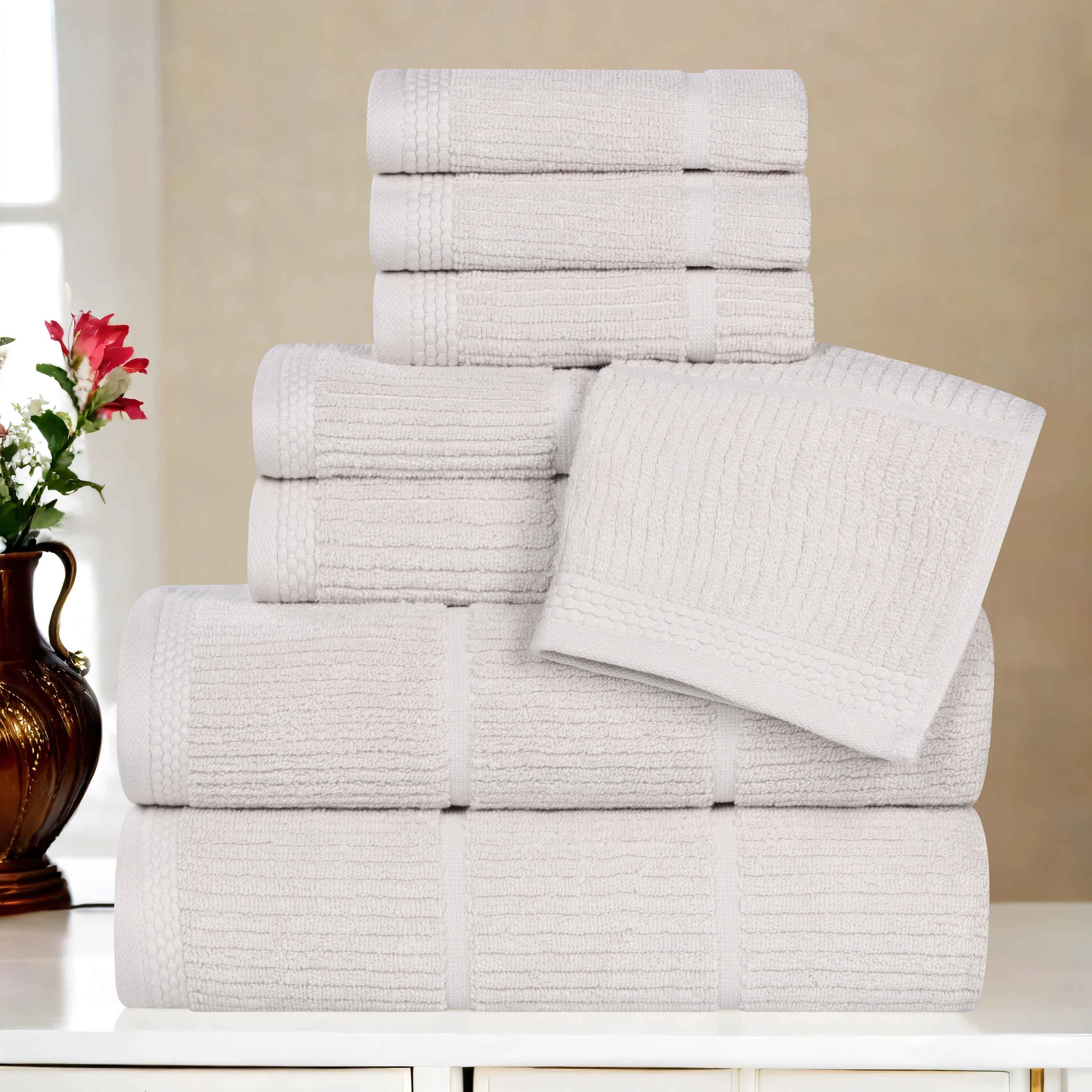 Milo Smart Twist Cotton 8-Piece Towel Set - Soft, Absorbent & Durable Bath Towels for Spa, Gym, and Home Use