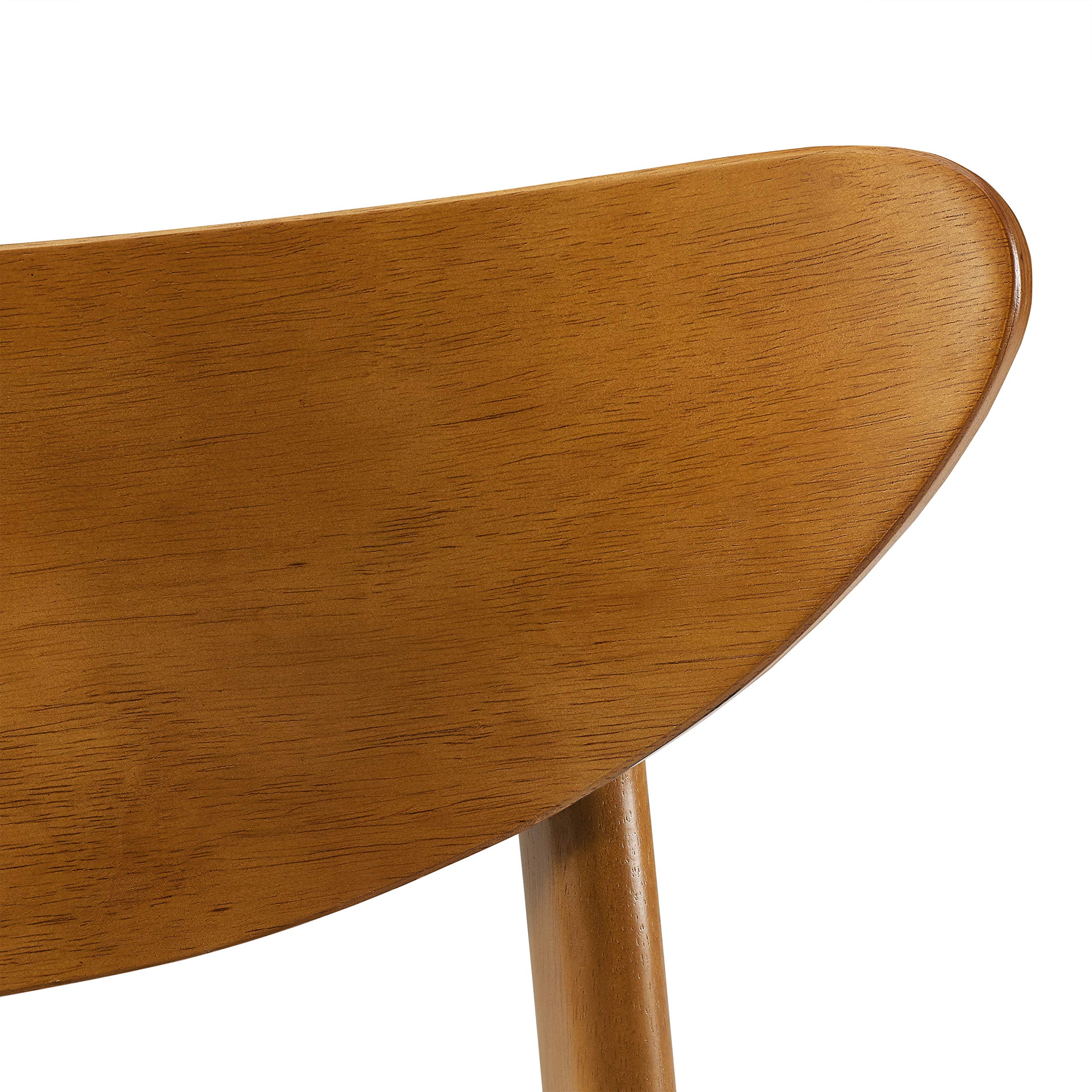 Crosley Furniture Landon Mid Century Modern Wood Dining Chairs with Upholstered Seat - Set of 2 in Acorn Finish - Perfect for Dining Room, Kitchen, and Home Office Decor