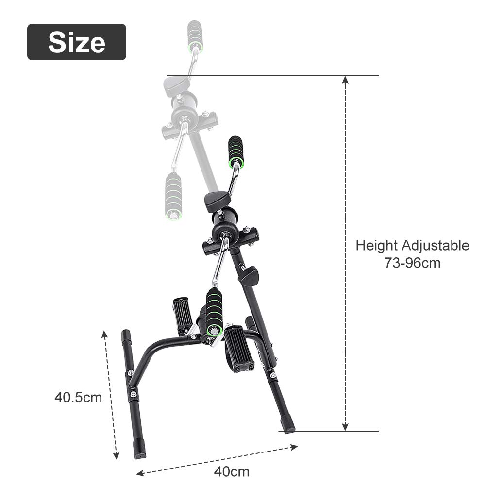 Portable Mini Exercise Bike Pedal Trainer - Hand & Foot Pedal Exerciser for Home Gym with Stable Reinforced Feet Pad & Handle - Ideal for Physical Therapy, Office Workouts & Home Fitness Recovery