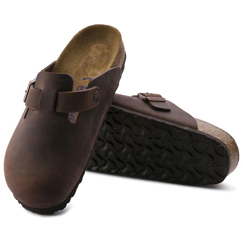 Women's Boston Soft Footbed Oiled Leather Clogs - Comfortable Slip-On Shoes for Women (Habana Brown) | Perfect for Nurses, Teachers & Healthcare Workers