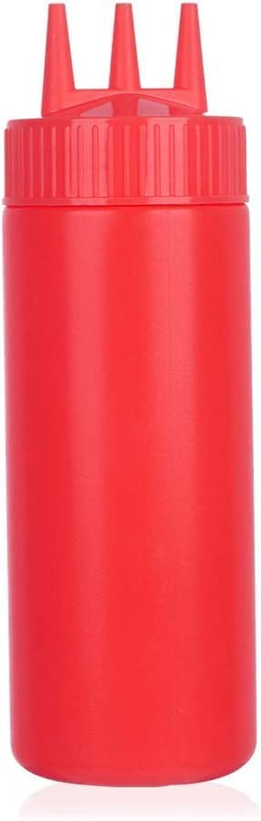 500ml Multicolor Squeeze Bottle with 3 Holes for Ketchup, Mustard & Salad Dressing - Perfect for Restaurants, Bakeries & Home Kitchens - Round Condiment Dispenser (PTHK-4511)