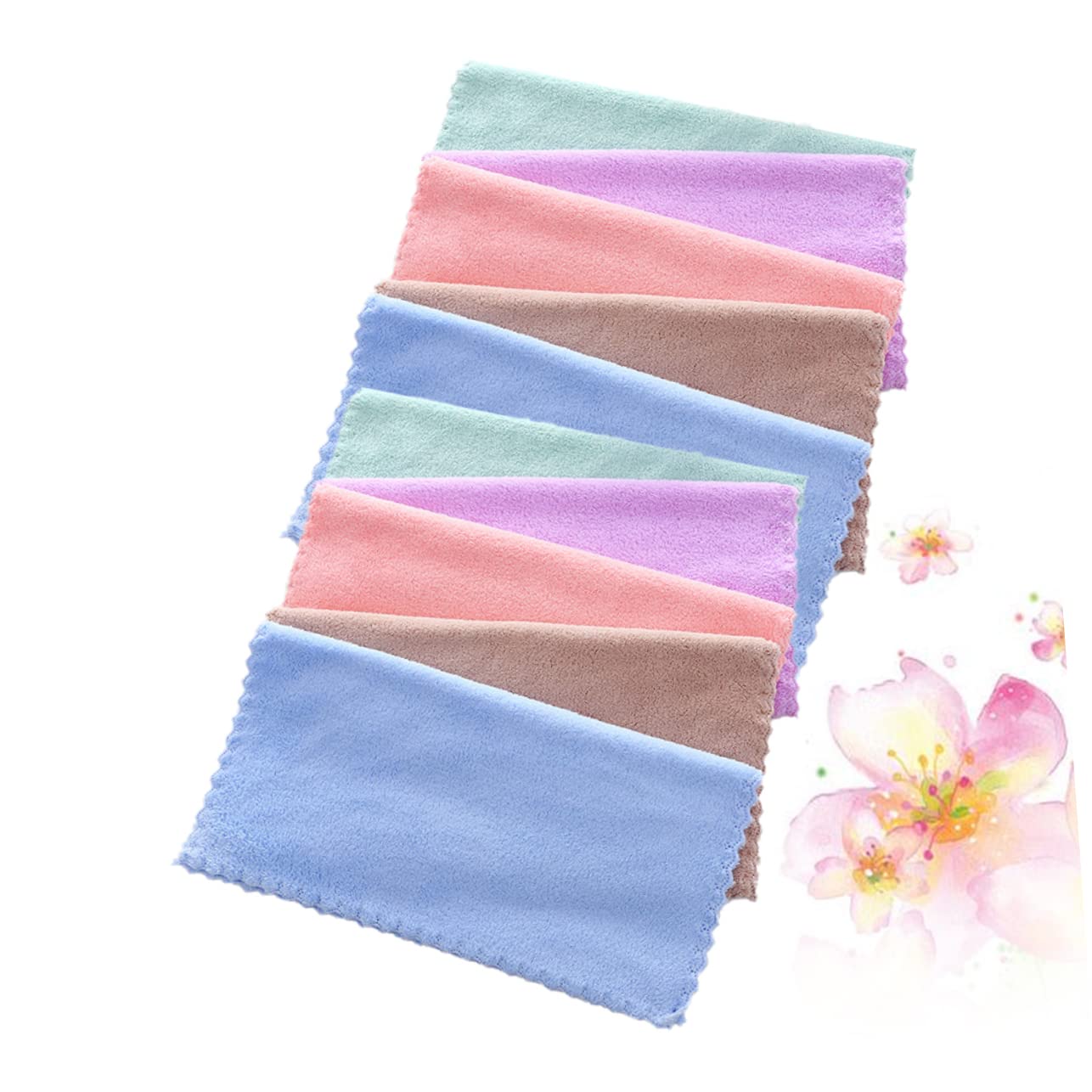 10Pcs Reusable Makeup Remover Washcloths - Soft Fleece Facial Cleansing Towels for Women & Men (Random Colors) - Gentle Makeup Removal & Daily Skincare Essential
