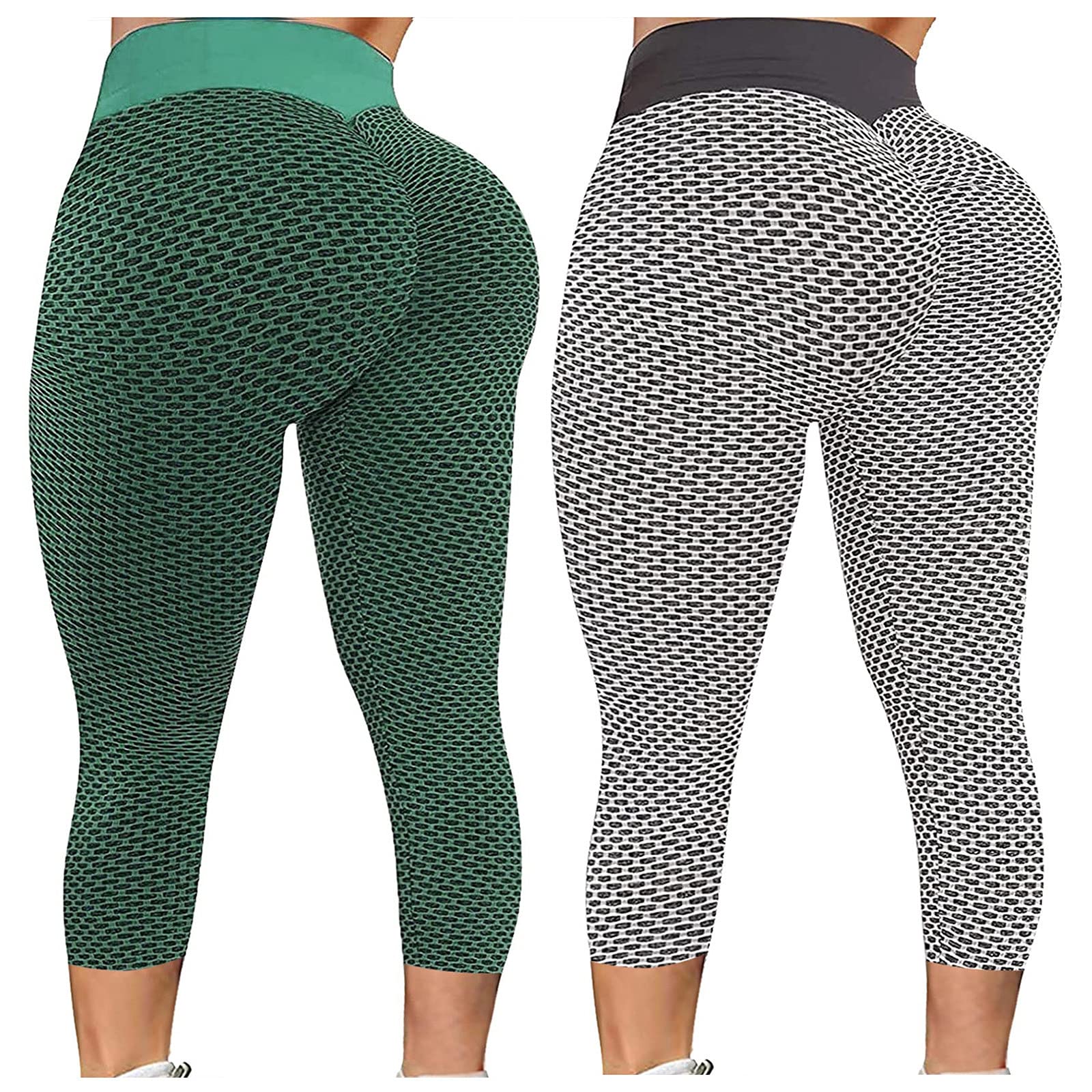 Eoailr 2-Pack High Waisted Yoga Pants for Women - Butt Lifting Tummy Control Workout Leggings - Stretchy Running & Gym Pants for Yoga, Pilates & Lounge Wear
