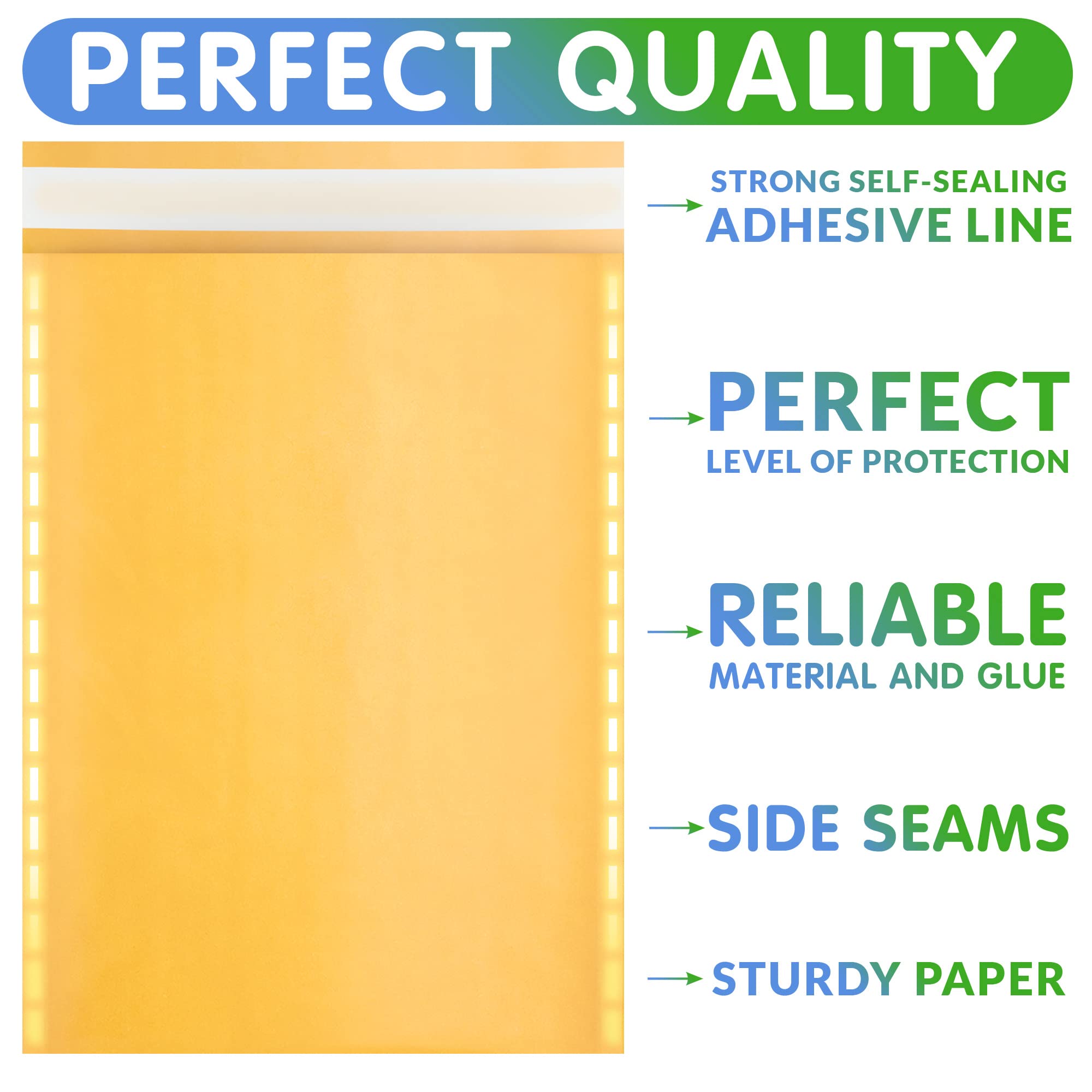 300 Pack Yellow Kraft Bubble Mailer Envelopes 8.5x13 Inches - Self Seal Waterproof Padded Mailing Envelopes for Shipping, Tear-Resistant Sturdy Paper Mailers - Perfect for Ecommerce, Small Business & Online Sellers