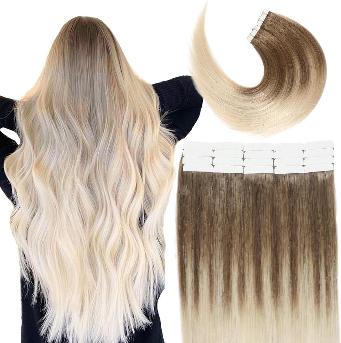 Seamless Skin Weft Tape for Human Hair Extensions - Invisible Hair Integration for Natural Look | Perfect for Daily Wear, Special Occasions & Styling