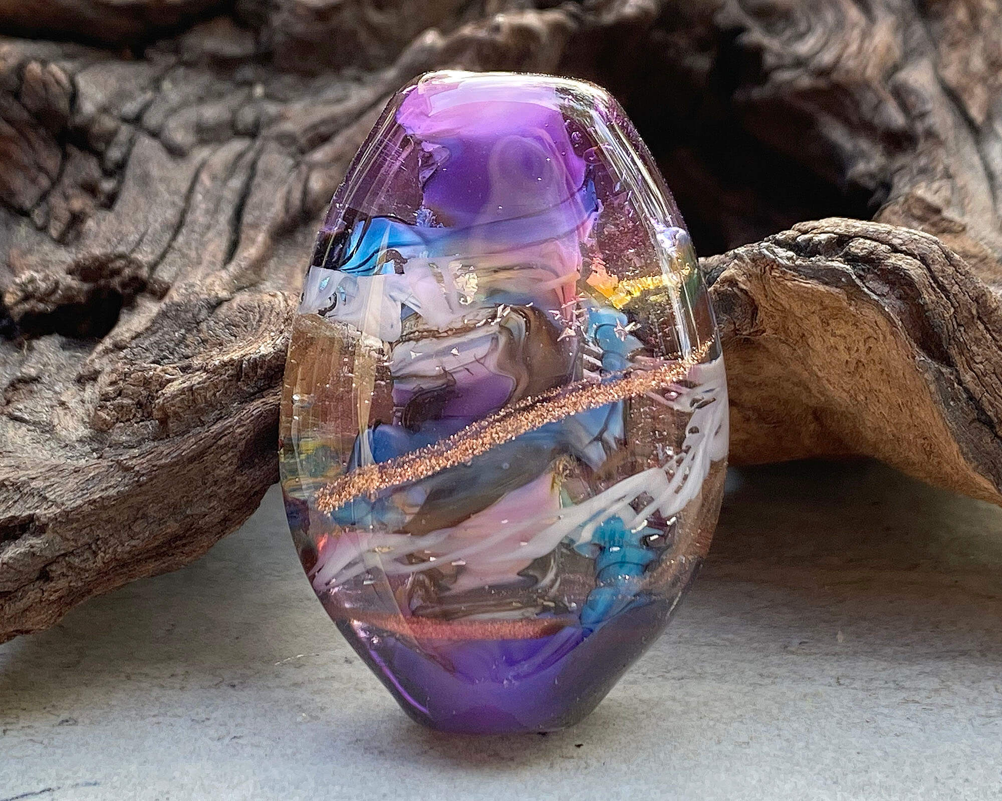 Handmade Violet Serendipity Lampwork Glass Focal Bead SRA - Perfect for Jewelry Making, DIY Crafts & Beading Projects