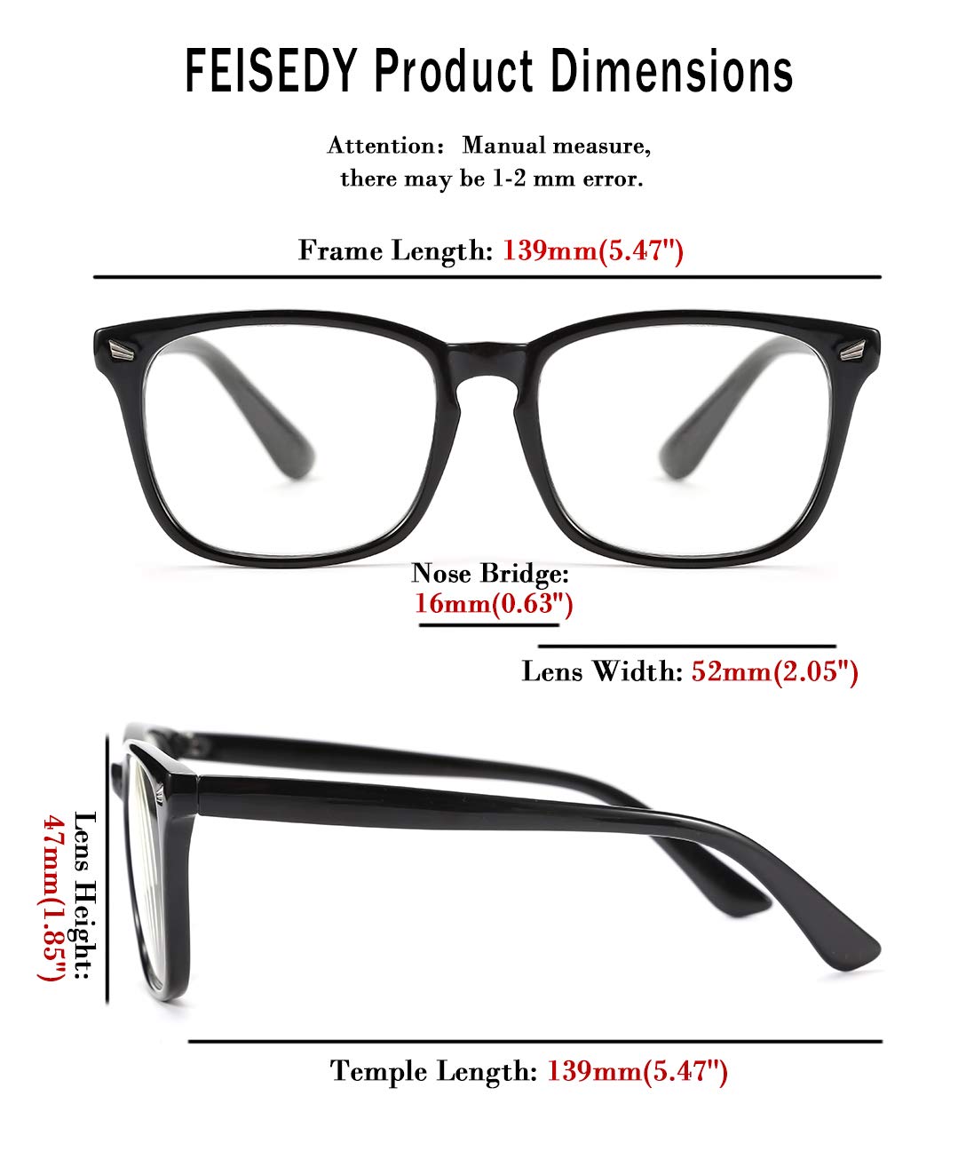 FEISEDY Vintage Blue Light Blocking Glasses for Women & Men - Anti-Eye Strain Reading Glasses with Spring Hinge (B2519) - Perfect for Computer Work, Reading & Screen Time Protection