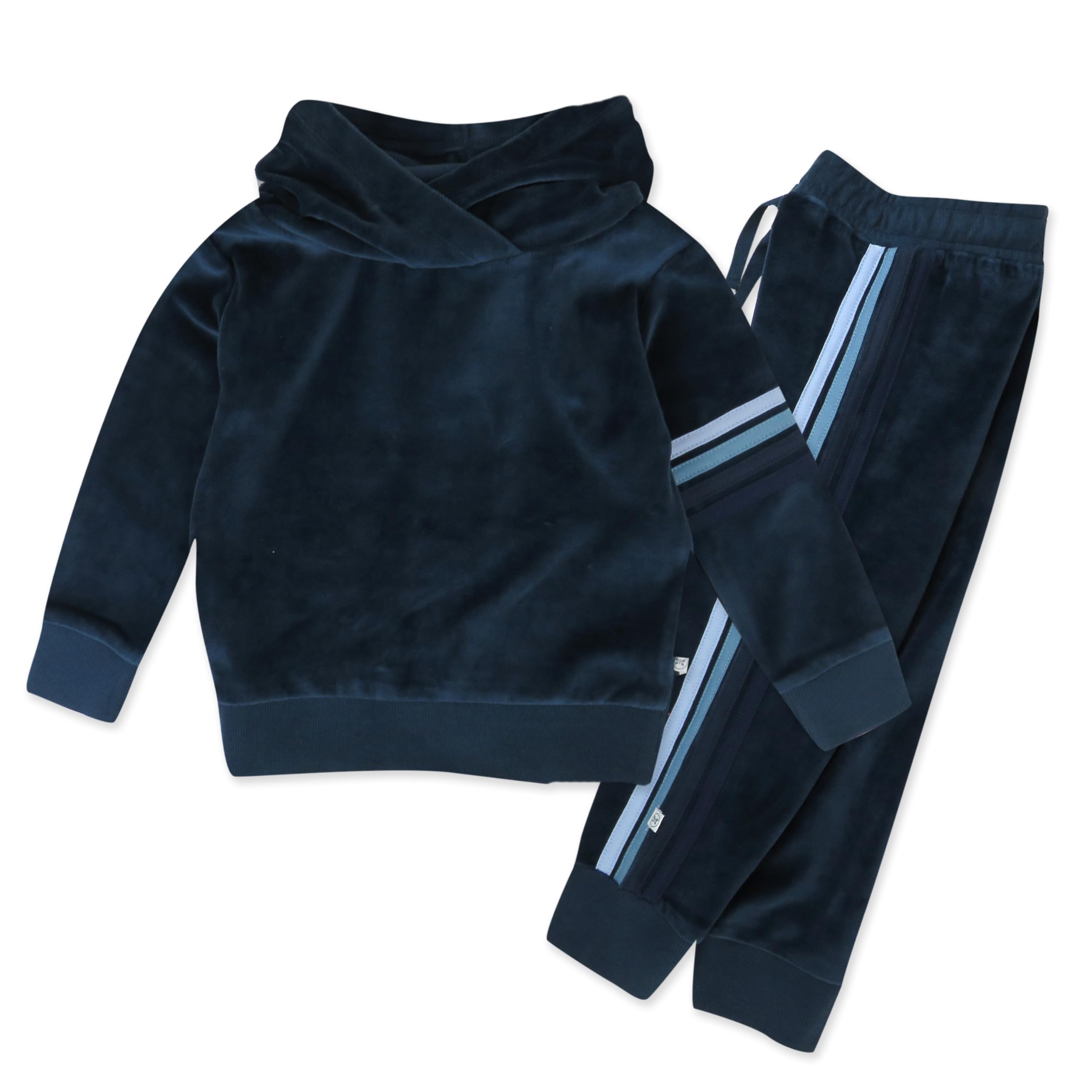 HonestBaby Velour Pullover Hoodie & Zip Front Sweatshirt with Jogger Sweatpants Set - Cozy Outfit for Toddlers, Baby Boys & Girls - Perfect for Playdates, Daycare & Family Outings