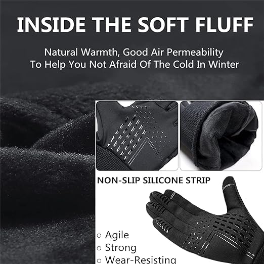 Waterproof Winter Gloves for Men & Women - Thermal Insulated Windproof Touchscreen Compatible Cold Weather Gloves - Perfect for Skiing, Snowboarding & Outdoor Activities