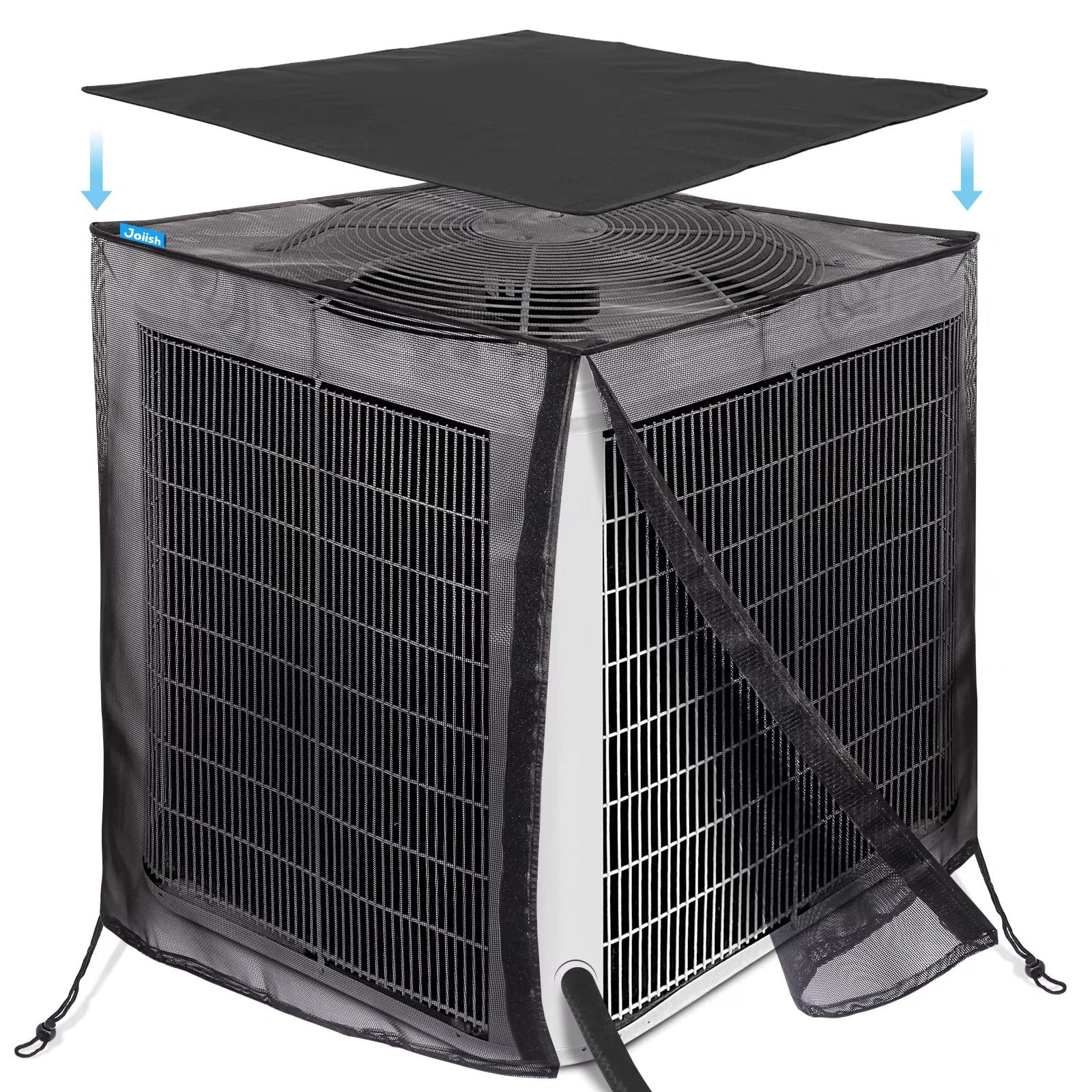 Breathable All-Season Air Conditioner Cover with Detachable Waterproof Top - 28 x 28 x 32 Inch Full Mesh AC Unit Protector for Leaves, Weeds, Cottonwood & Debris - Perfect for Outdoor Central AC Protection in Winter & Summer