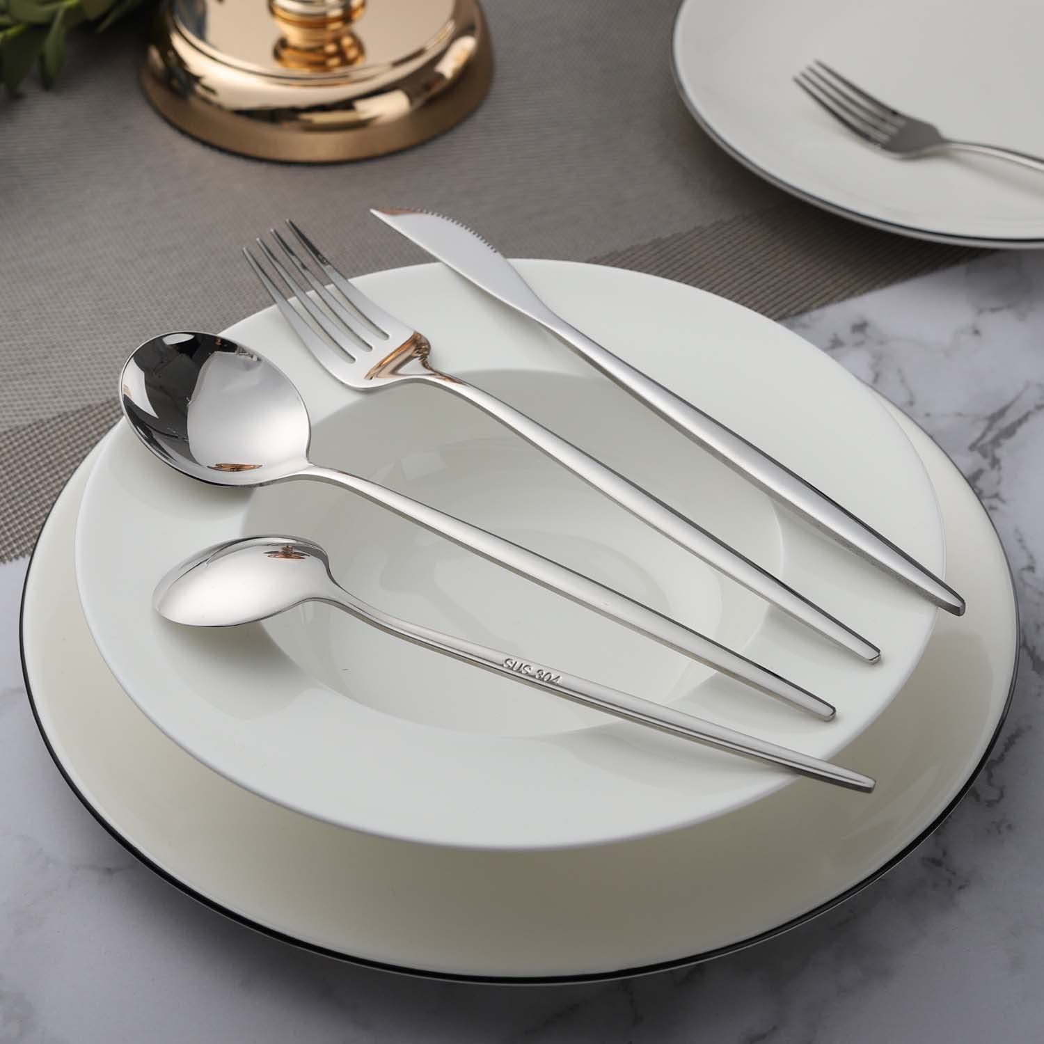 Premium 20-Piece Stainless Steel Silverware Set - Service for 4, Durable Flatware Cutlery Set for Home, Kitchen & Restaurant Use - Perfect for Dining, Entertaining & Everyday Meals