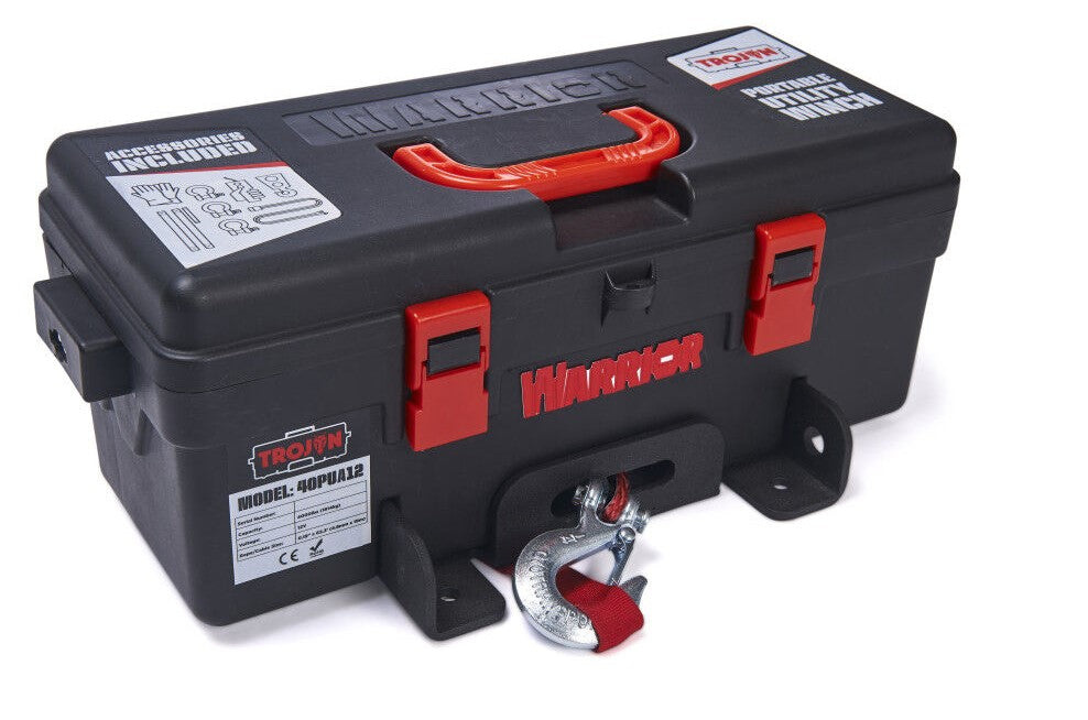 DK2 40PUA12 4000 lbs Capacity Electric Winch with Synthetic Rope - Heavy Duty Off-Road Recovery, Towing, and Truck Winching for Jeep, ATV, UTV, and 4x4 Vehicles