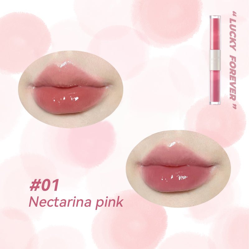 LEEMEMBER Glossy Series Double Ended Lip Gloss - High Shine, Non-Sticky Formula for Luscious Lips | Perfect for Day & Night Wear, Parties & Special Occasions