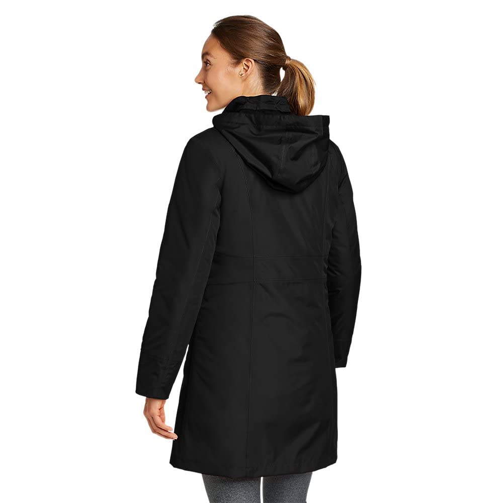 Eddie Bauer Women's Insulated Waterproof Trench Coat for Travel & Outdoor Activities | Winter Warm Long Jacket with Hood | Perfect for Hiking, Commuting & Cold Weather