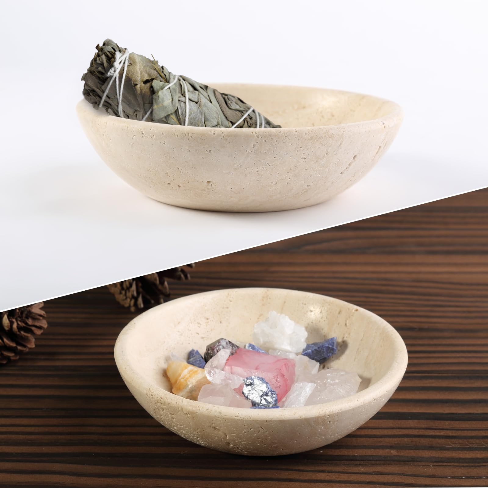 Premium Italian Travertine Incense Holder - 6
