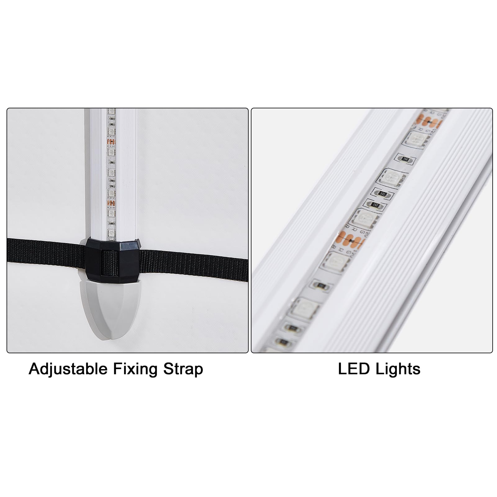 LIXADA 2PCS Rechargeable LED Paddle Board Lights with Remote Control - 38.2