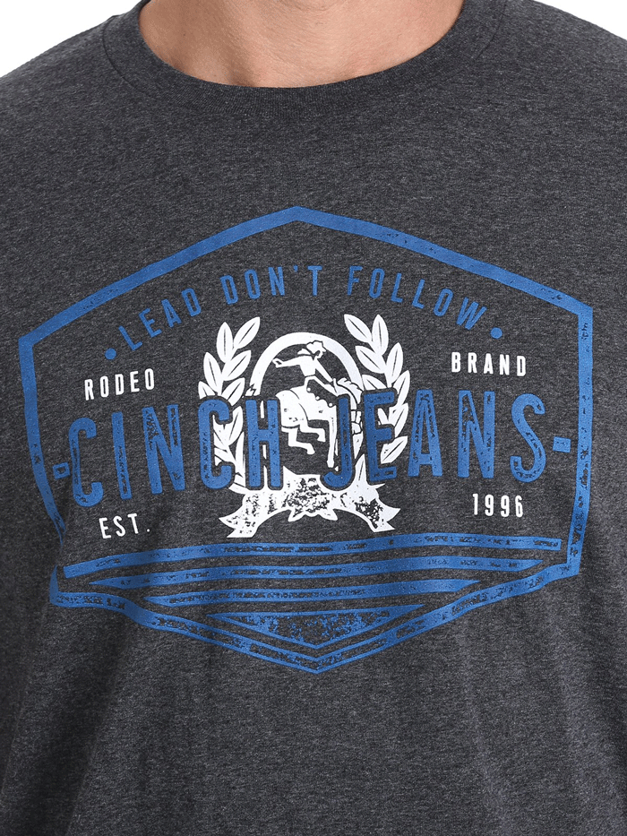 Cinch MTT1690374 Men's Classic Logo T-Shirt - Black Heather - Casual Wear & Everyday Comfort for Men