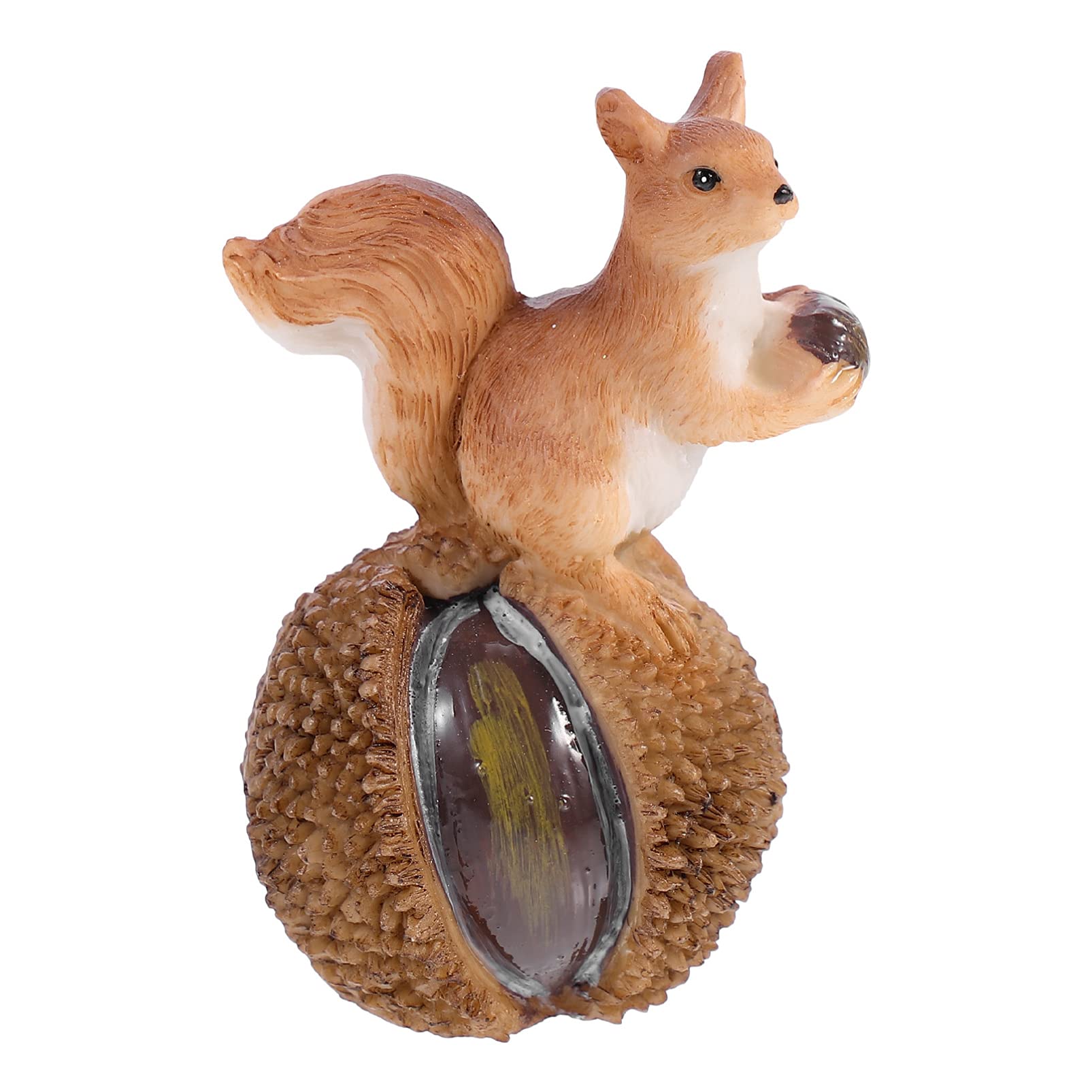 PRETYZOOM Resin Squirrel Statue - Cute Garden Animal Figurine for Cake Topper, Patio Yard Decor, Lawn Ornament | Indoor Outdoor Home Decor for Garden, Wedding, Birthday Party Decoration