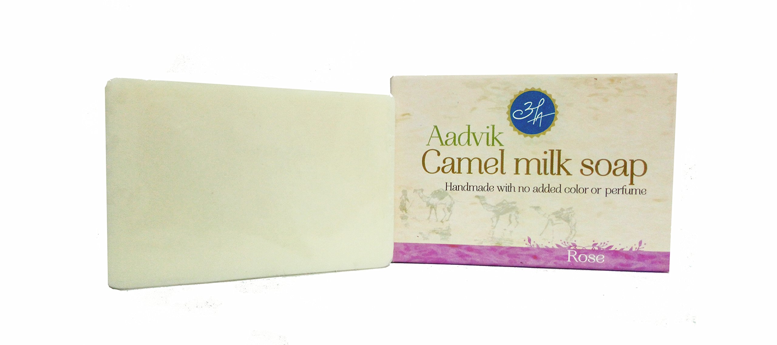 Aadvik Camel Milk Soap with Rose Essential Oil | 100g | Natural Skincare for Dry & Sensitive Skin | Face & Body Cleanser | Gift Set