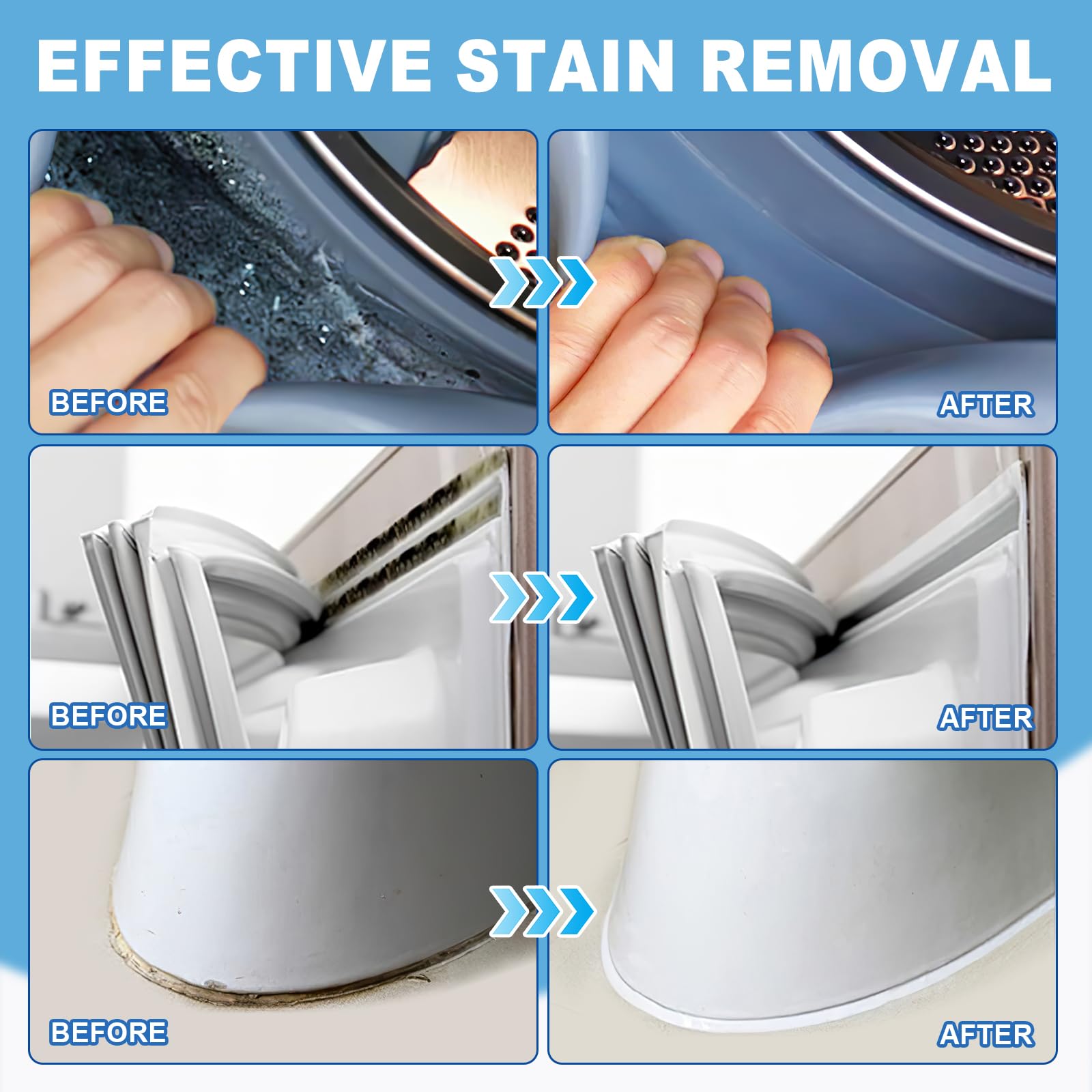 BALORIZ Mold Remover Gel - Powerful Stain Remover for Kitchen Sinks, Bathroom Tiles & Walls - Deep Cleaning Household Gel with Brush & Cleaning Cloth (5 fl.oz/150ml) - Perfect for Removing Tough Stains in Kitchens, Bathrooms & Household Surfaces