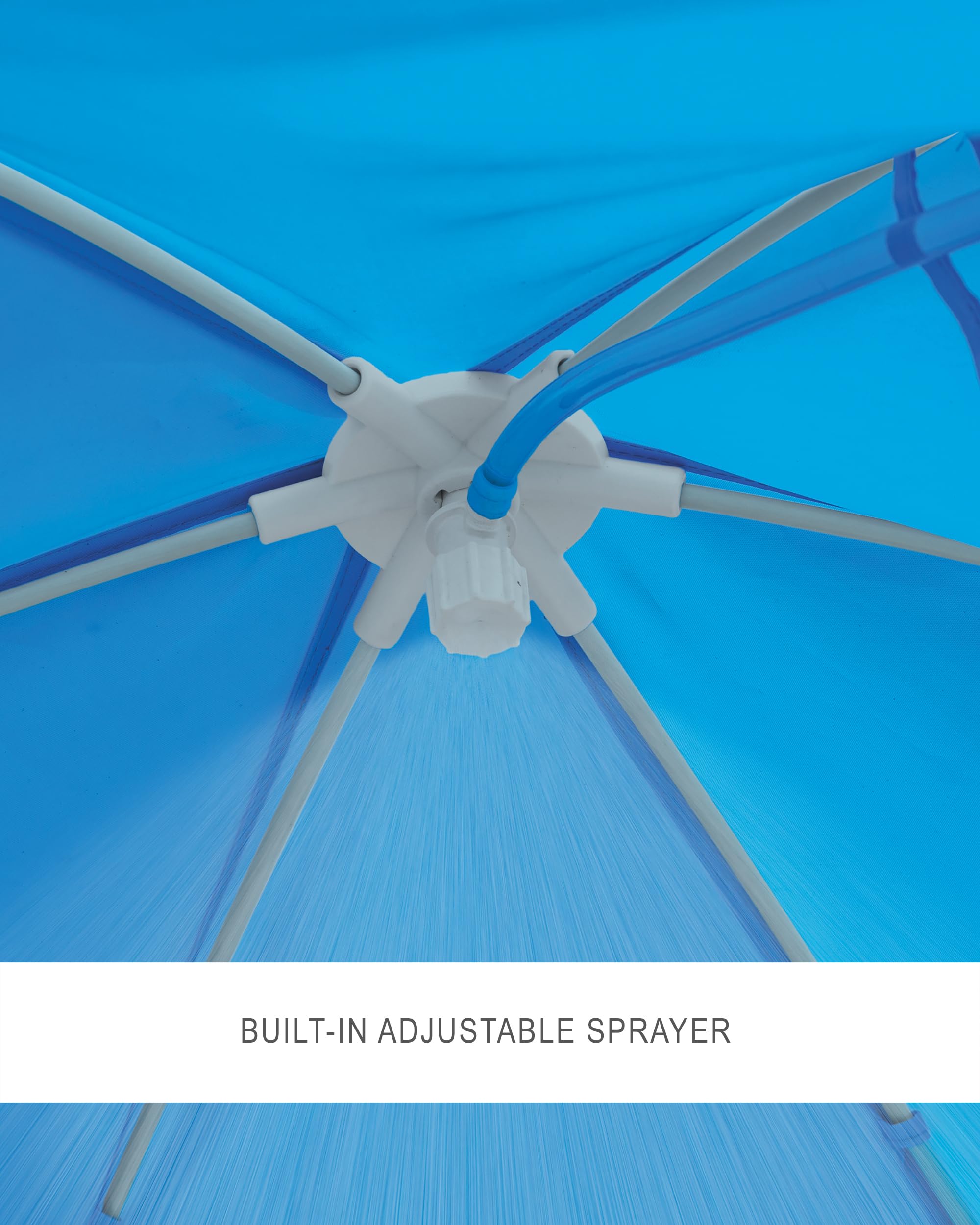 INTEX 28209EP 6ft x 15in Above Ground Swimming Pool with Canopy - Durable Metal Frame, Built-in Sprayer, Puncture-Resistant Material - Easy to Assemble 185 Gallon Capacity - Perfect for Backyard Fun, Kids Play, and Summer Cooling