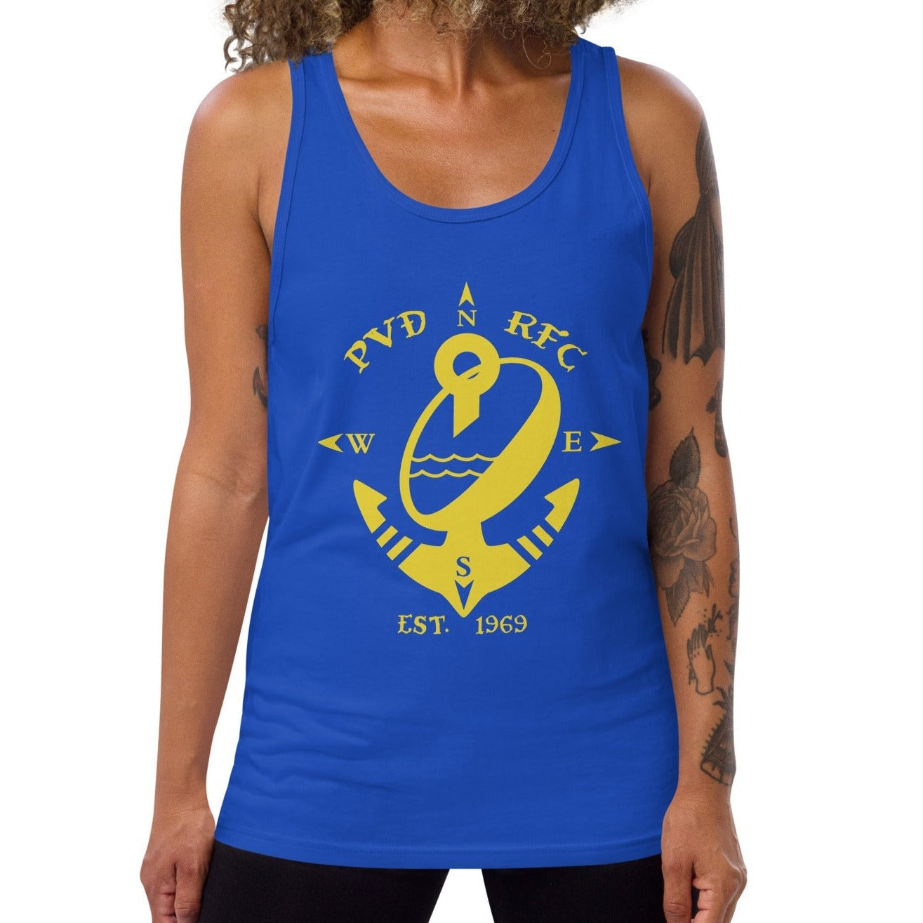 Providence Nautical Anchor Tank Top - Classic Navy Blue Striped Women's Casual Shirt | Perfect for Beach Vacation, Summer Outfits & Coastal Fashion