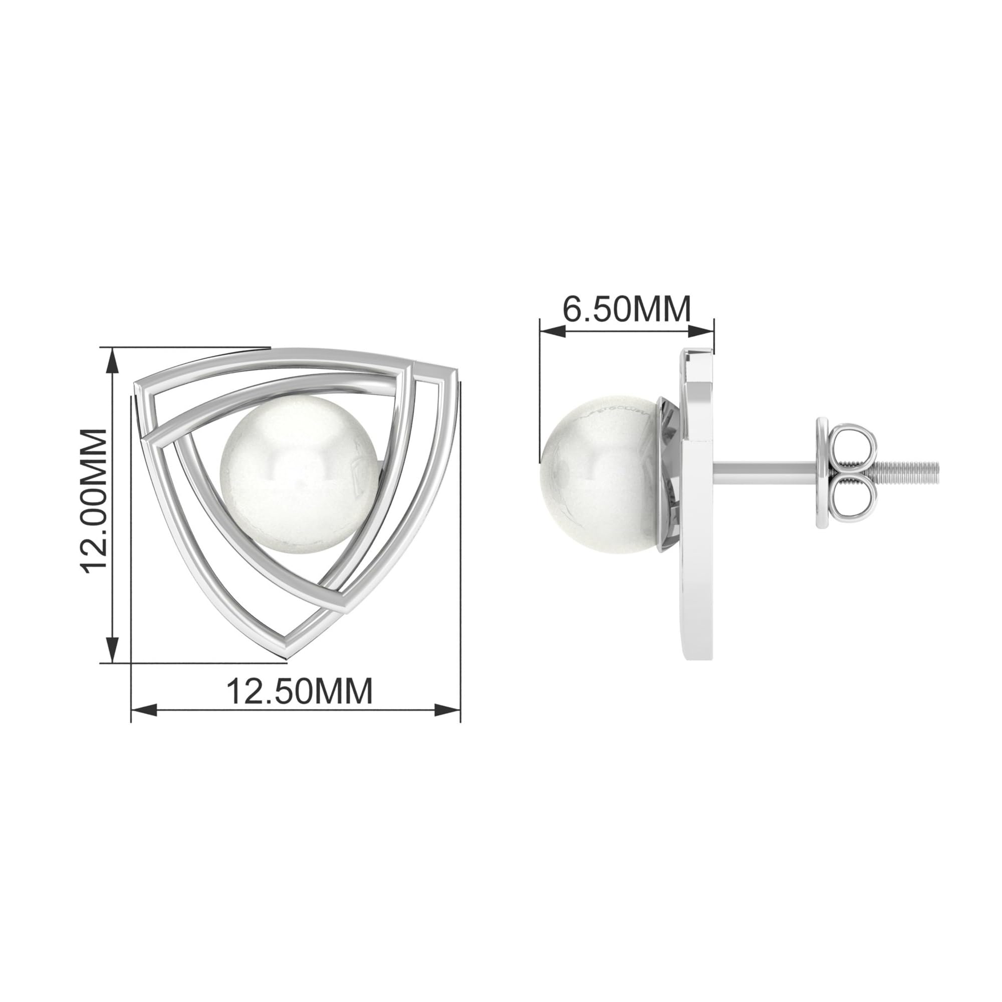 AAA Quality Natural Pearl Stud Earrings for Women | Handpicked Geometric Pearl Jewelry | Perfect Gift for Birthday, Anniversary & Special Occasions | Elegant Everyday Wear & Formal Events