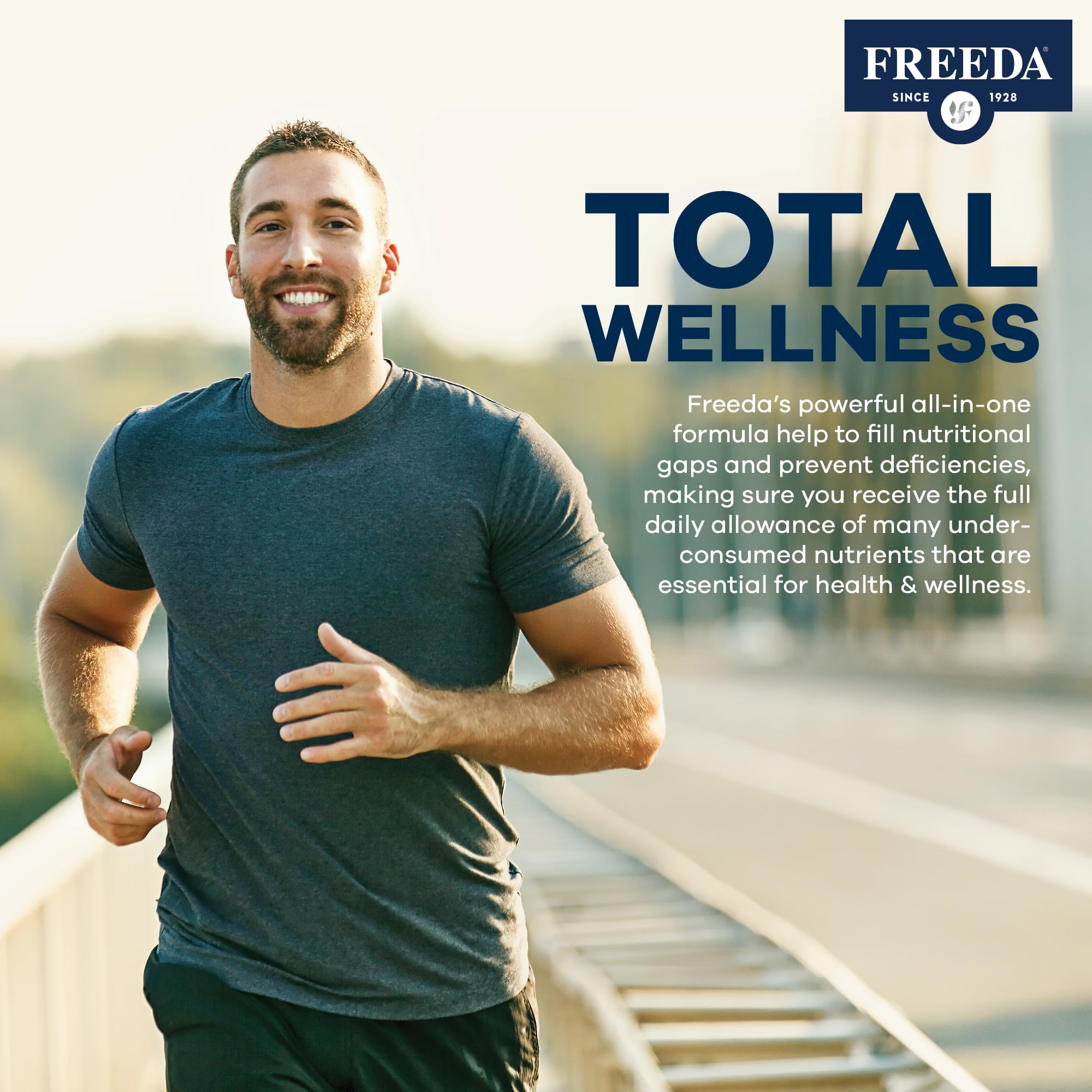 FREEDA Iron-Free Ultra Kosher Multivitamin Supplement for Women & Men - Daily Essential Vitamins for Adults - Supports Immune Health, Energy & Wellness - Perfect for Active Lifestyles & Overall Wellbeing, 120 Count
