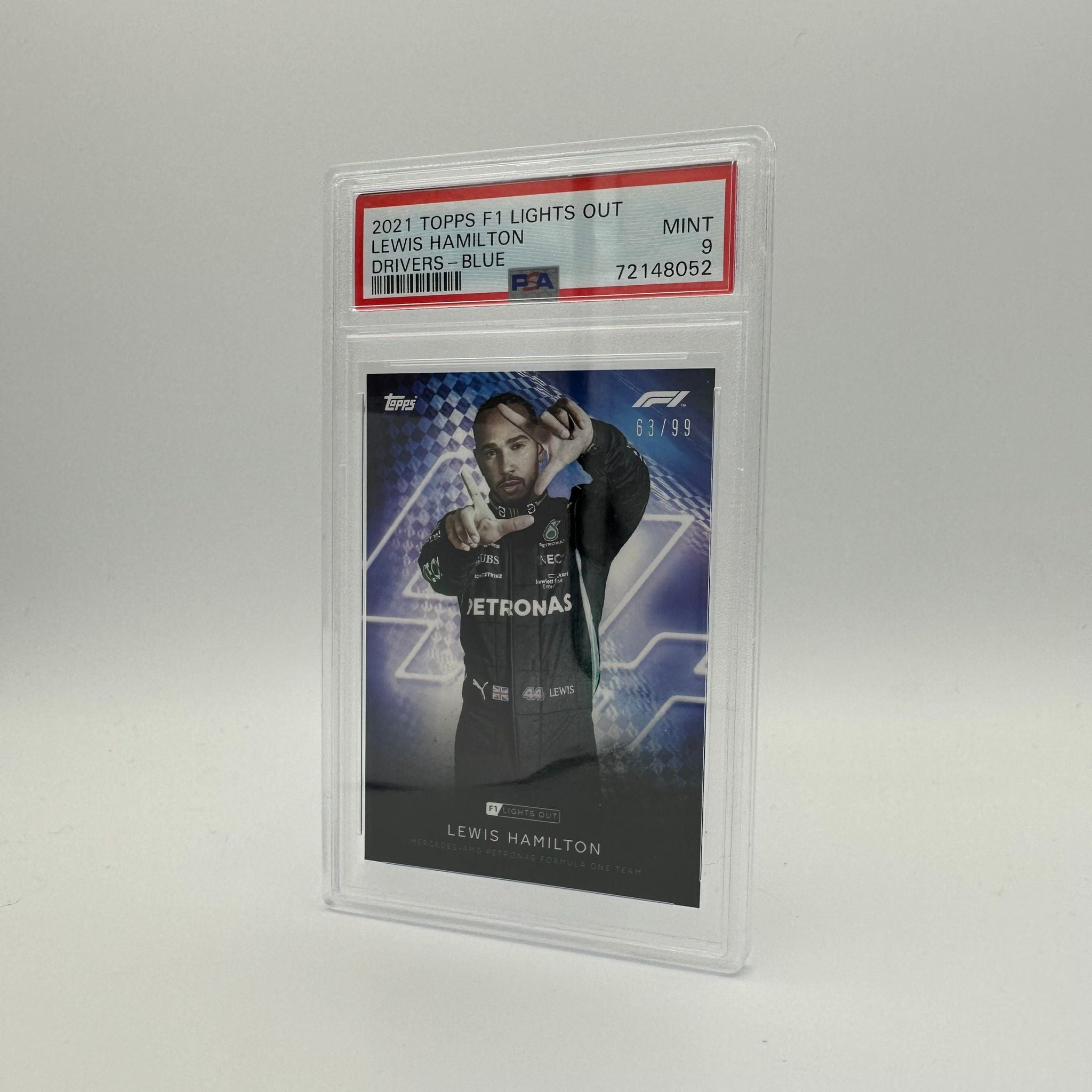 PSA 9 Graded 63/99 Lewis Hamilton Blue Parallel Racing Card - Perfect for Collectors, Fans & Sports Memorabilia Displays