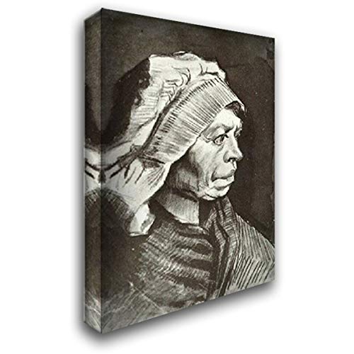 Vincent Van Gogh 'Portrait of A Woman (Head of A Peasant Woman with Bonnet)' 18x24 Gallery Wrapped Canvas Art Print - Perfect for Living Room, Bedroom & Office Wall Decor