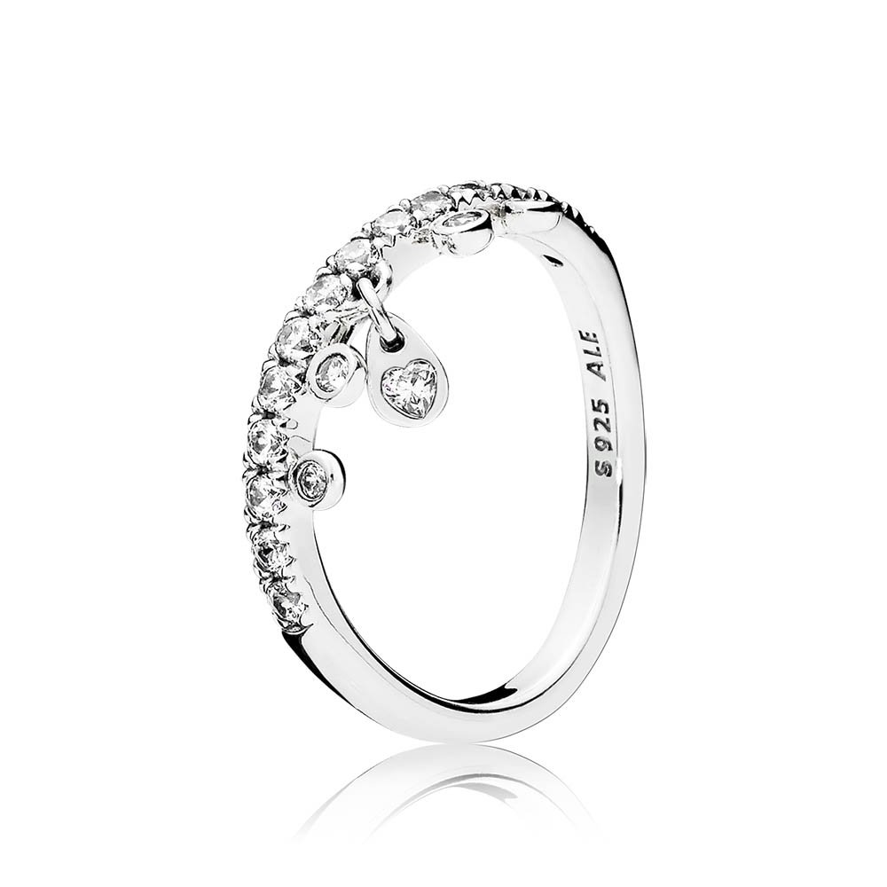PANDORA Chandelier Droplets Ring with Clear CZ Stones - Elegant Crystal Drop Design for Women | Perfect for Weddings, Parties & Special Occasions