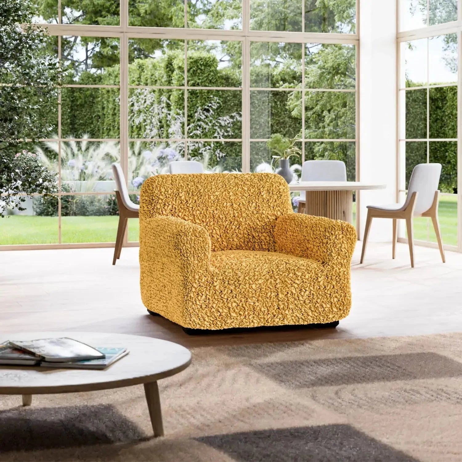 Fuco Cotton Armchair Slipcover - Soft, Washable Furniture Protector for Living Room, Bedroom & Office Use