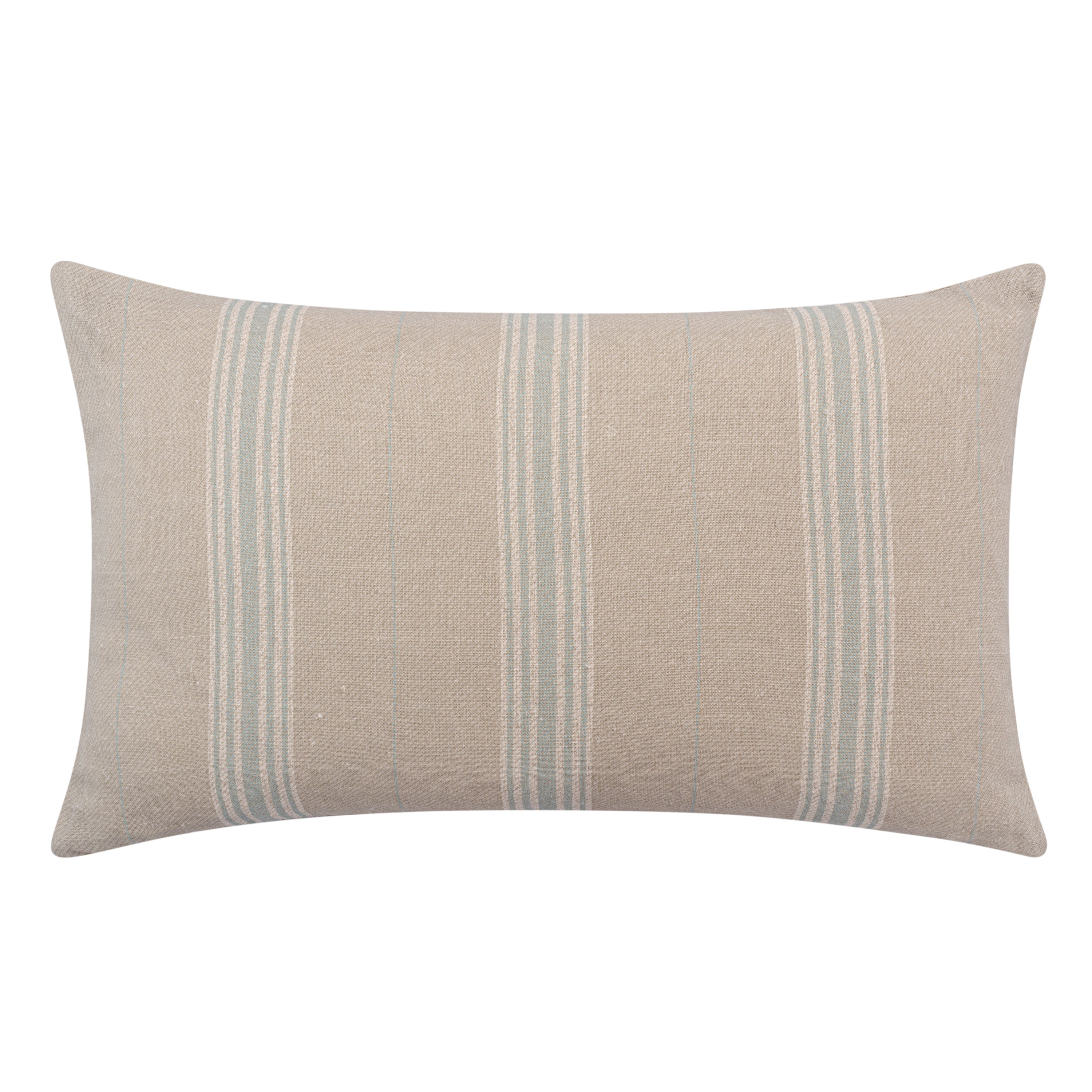 Premium Vallon Stripe Duck Egg Blue Linen Cushion Cover - 55 x 32cm (21.6 x 12.6 inches) - Elegant Home Decor for Sofa, Bed, or Living Room