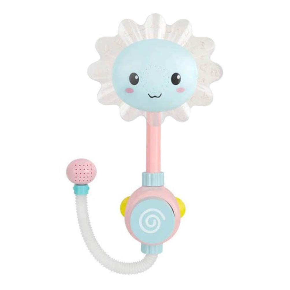 Sunflower Sprinkler Bath Toy for Kids - Blue Baby Shower Spray Head & Fountain Bath Toy for Boys & Girls - Fun Bath Time & Outdoor Water Play for Toddlers