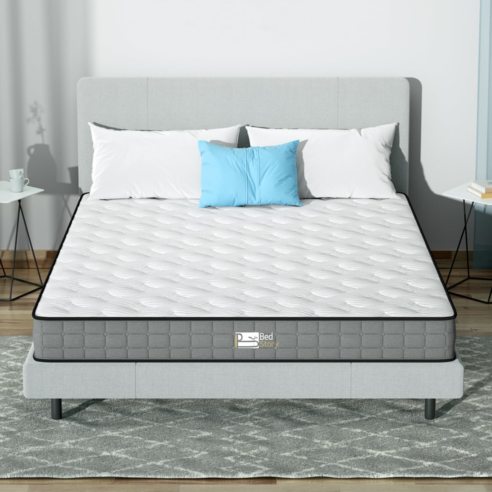 BedStory 6 Inch Full Size Hybrid Spring Mattress - Medium Firm Support, Breathable & CertiPUR-US Certified - Perfect for Guest Rooms, Dorms & Small Bedrooms
