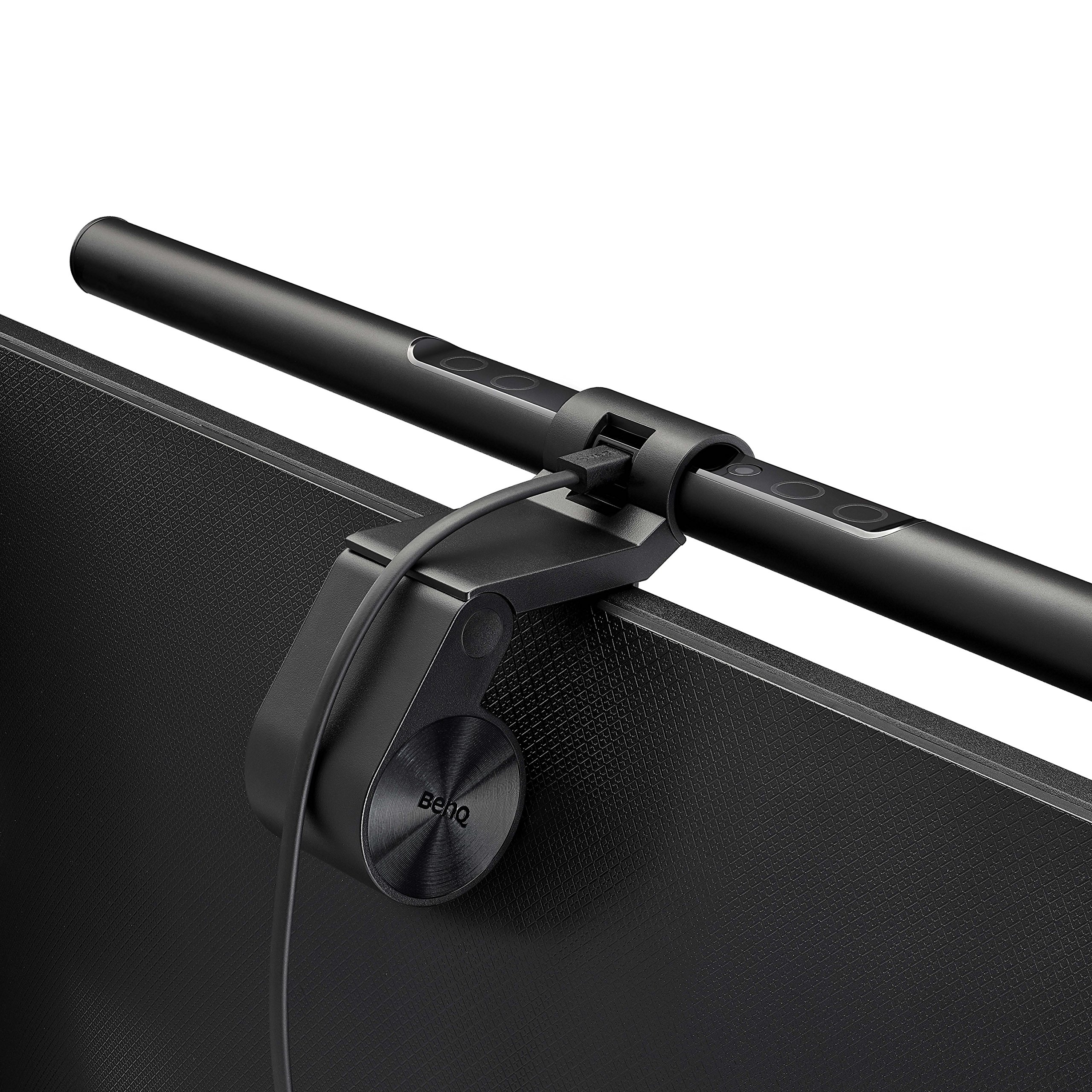 BenQ ScreenBar e-Reading LED Task Lamp - Auto-Dimming & Hue Adjustment, Matte Black USB Desk Light for Office & Home Workspace | Perfect for Computer Work, Studying & Night Reading