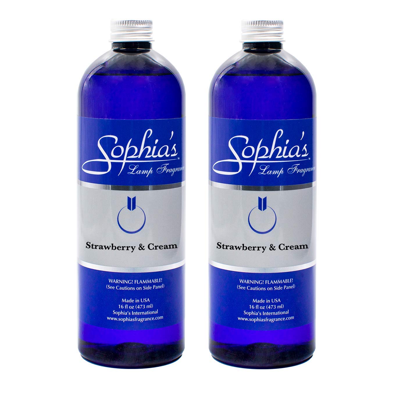 Sophia's Strawberry & Cream Fragrance Lamp Oil Refills 2-Pack (16 fl oz) - Premium Catalytic Scented Oil for Effusion & Redolere Lamps | Made in USA | Perfect for Home Aromatherapy, Relaxation & Creating Cozy Atmosphere