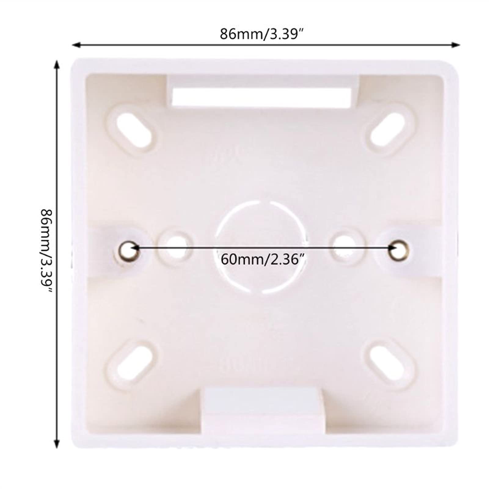Jinchao PVC Thickened Electrical Junction Box 86x86mm - Wall Mount Switch Socket Base Box, Waterproof & Durable for Home/Office Wiring | Ideal for Electrical Installations, DIY Projects & Renovations